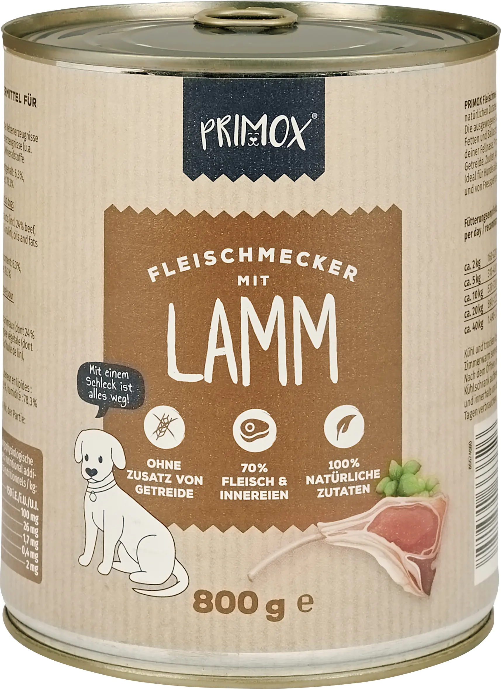 Primox Nassfutter für Hunde Lamm 800 g Primox Nassfutter für Hunde Lamm 800 g