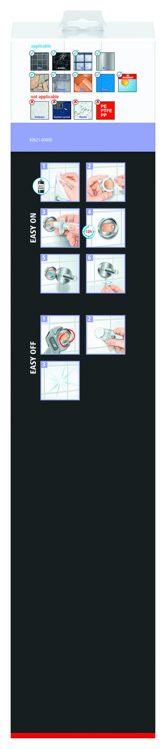 tesa Handtuchhalter Moon Black schwarz Metall 2-armig