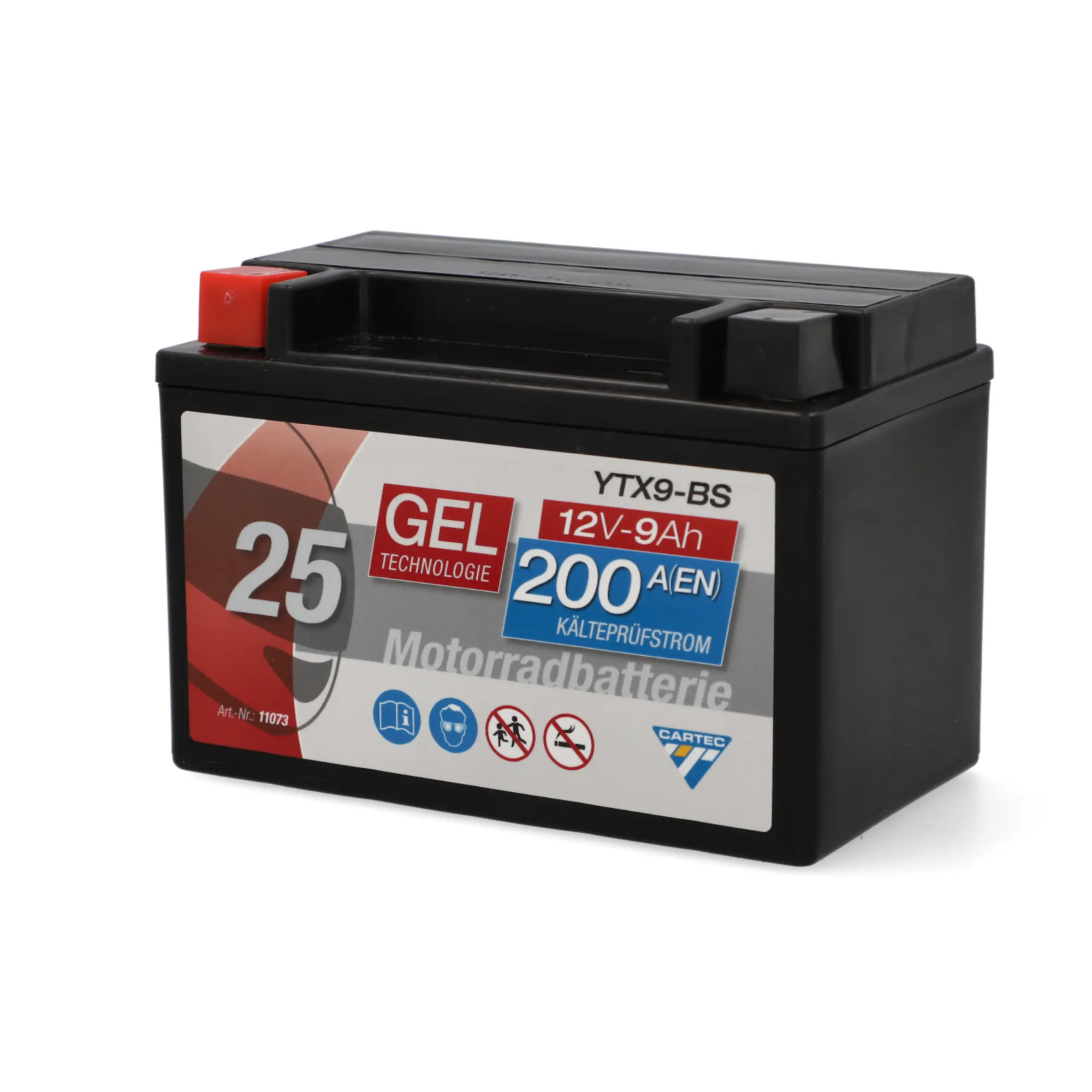 Cartec Gel Motorradbatterie YTX9-BS 9Ah 200A Cartec Gel Motorradbatterie YTX9-BS 9Ah 200A