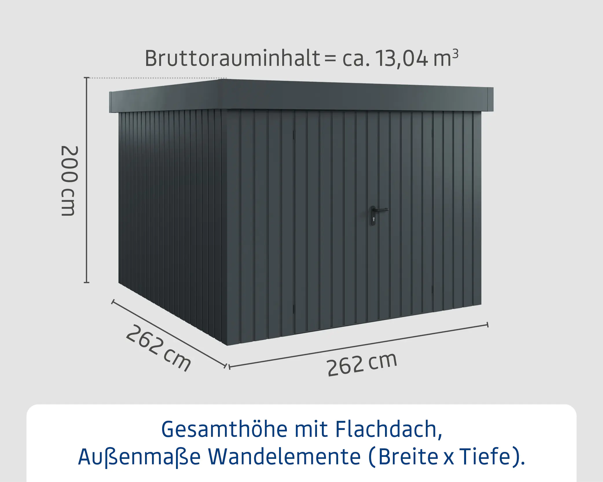 EcoStar Metallgerätehaus Euroline EFD10 anthrazit 262 x 262 cm 2-flg. EcoStar Metallgerätehaus Euroline EFD10 anthrazit 262 x 262 cm 2-flg.