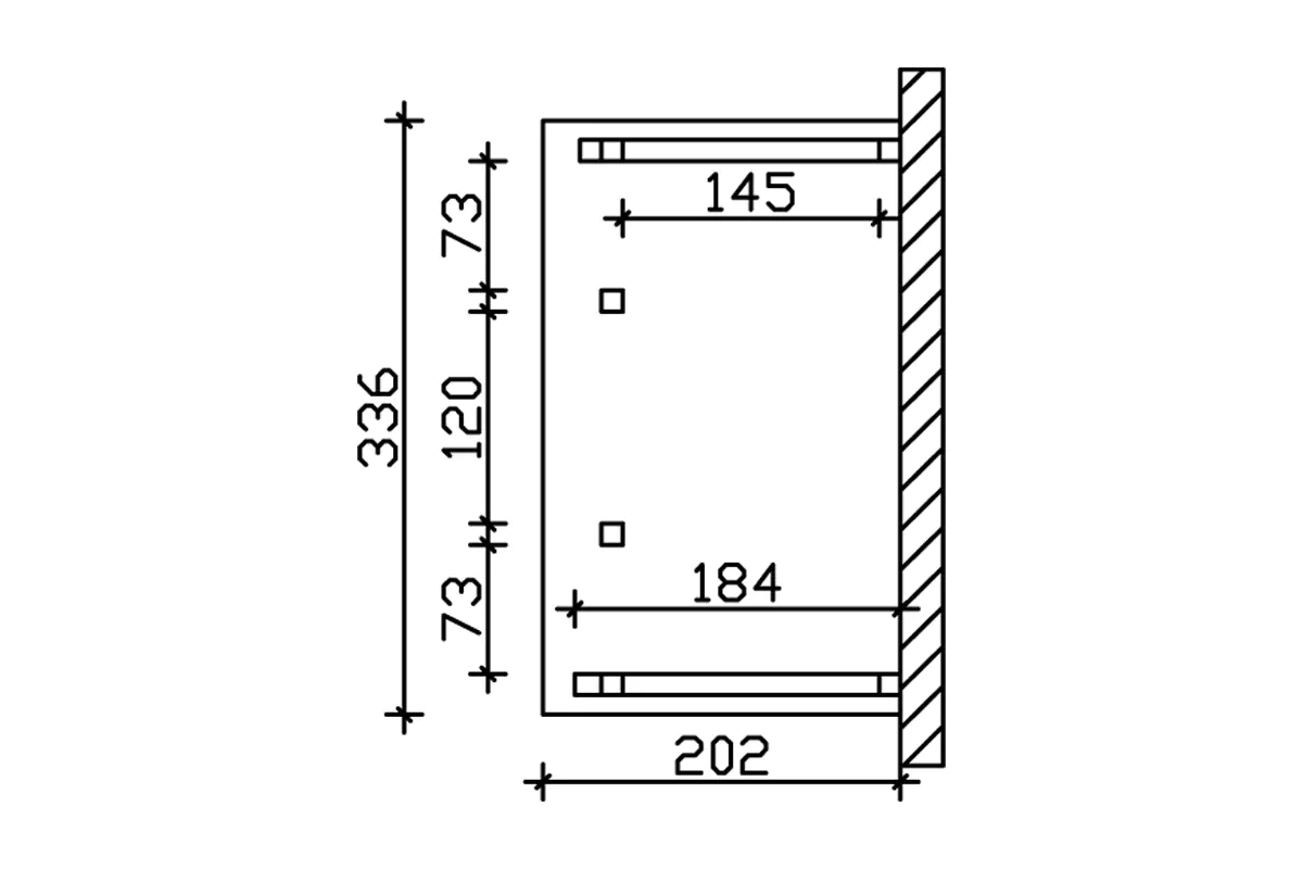 SKAN HOLZ Vordach Paderborn Typ 8 336 x 202 cm, lasiert in Eiche hell