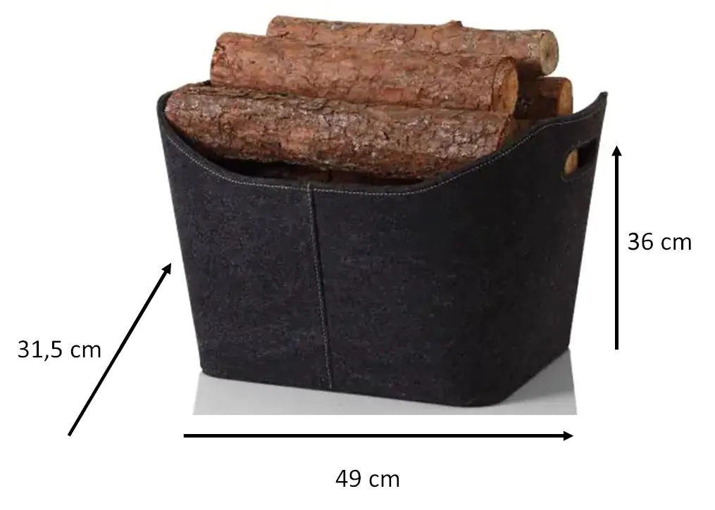 TrendLine Holzkorb Filz 36 x 49 x 31,5 cm anthrazit TrendLine Holzkorb Filz 36 x 49 x 31,5 cm anthrazit