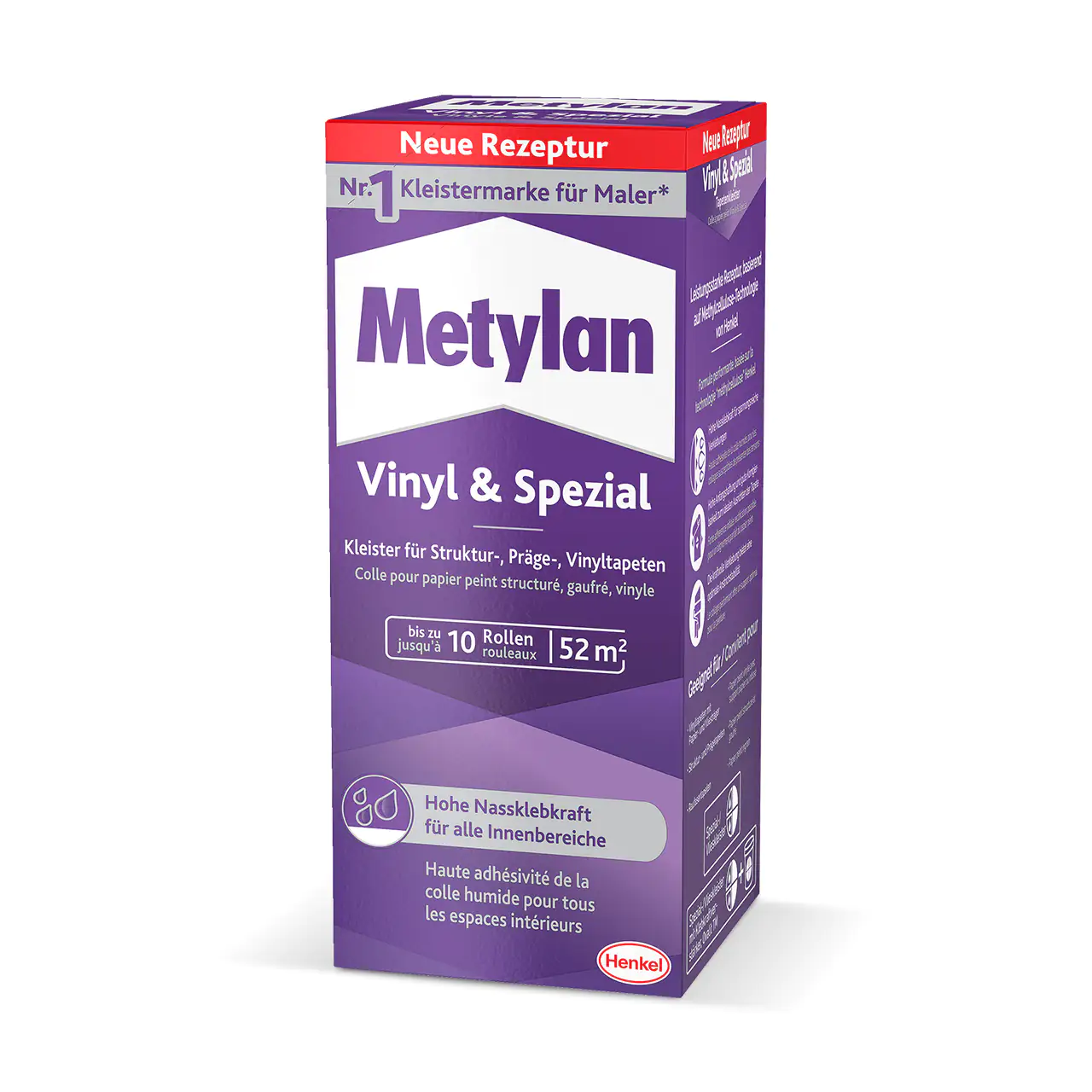 Metylan Vinyl & Spezial Tapetenkleister 360 g Paket, trocknet transparent