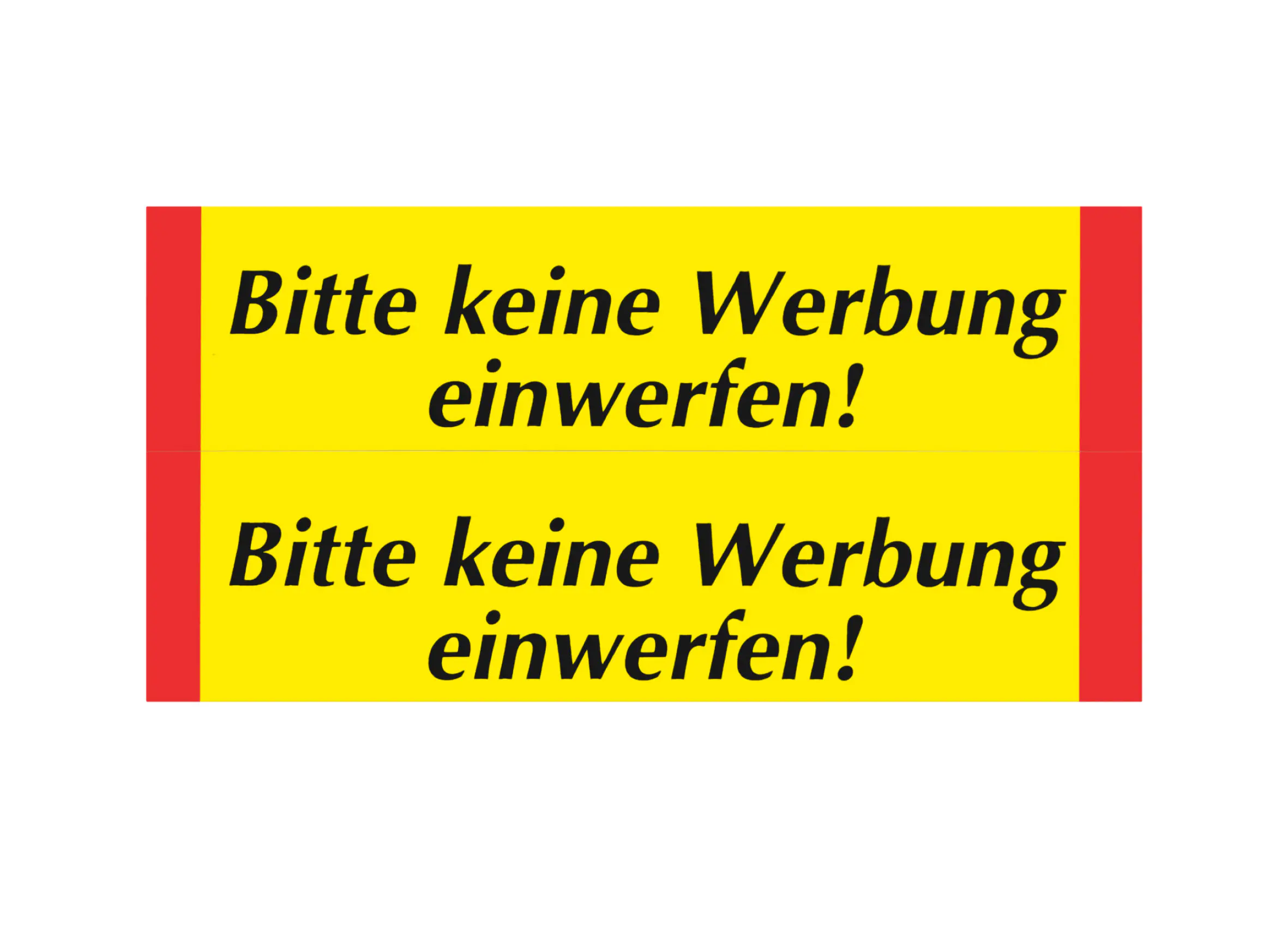 Conmetall Aufkleber Bitte keine Werbung einwerfen PVC 8 x 2 cm gelb/rot