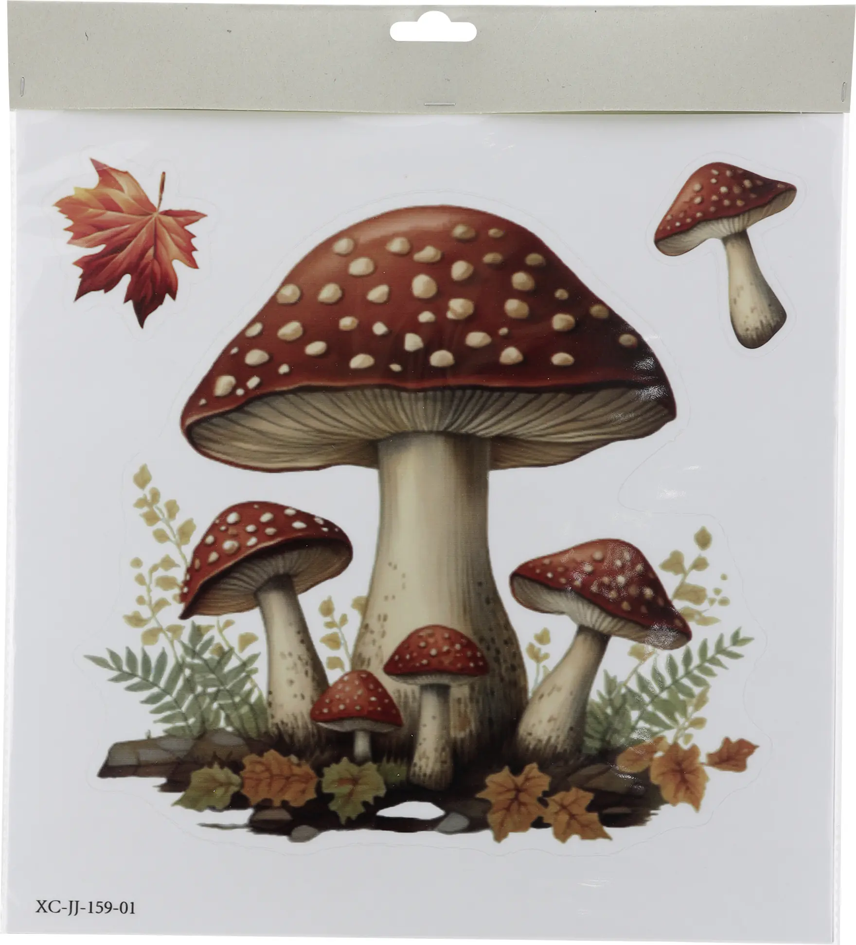 Dekosticker Pilze 31 x 31 cm braun weiß