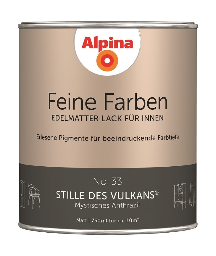Alpina Feine Farben Lack No. 33 Stille des Vulkans - anthrazit 750 ml
