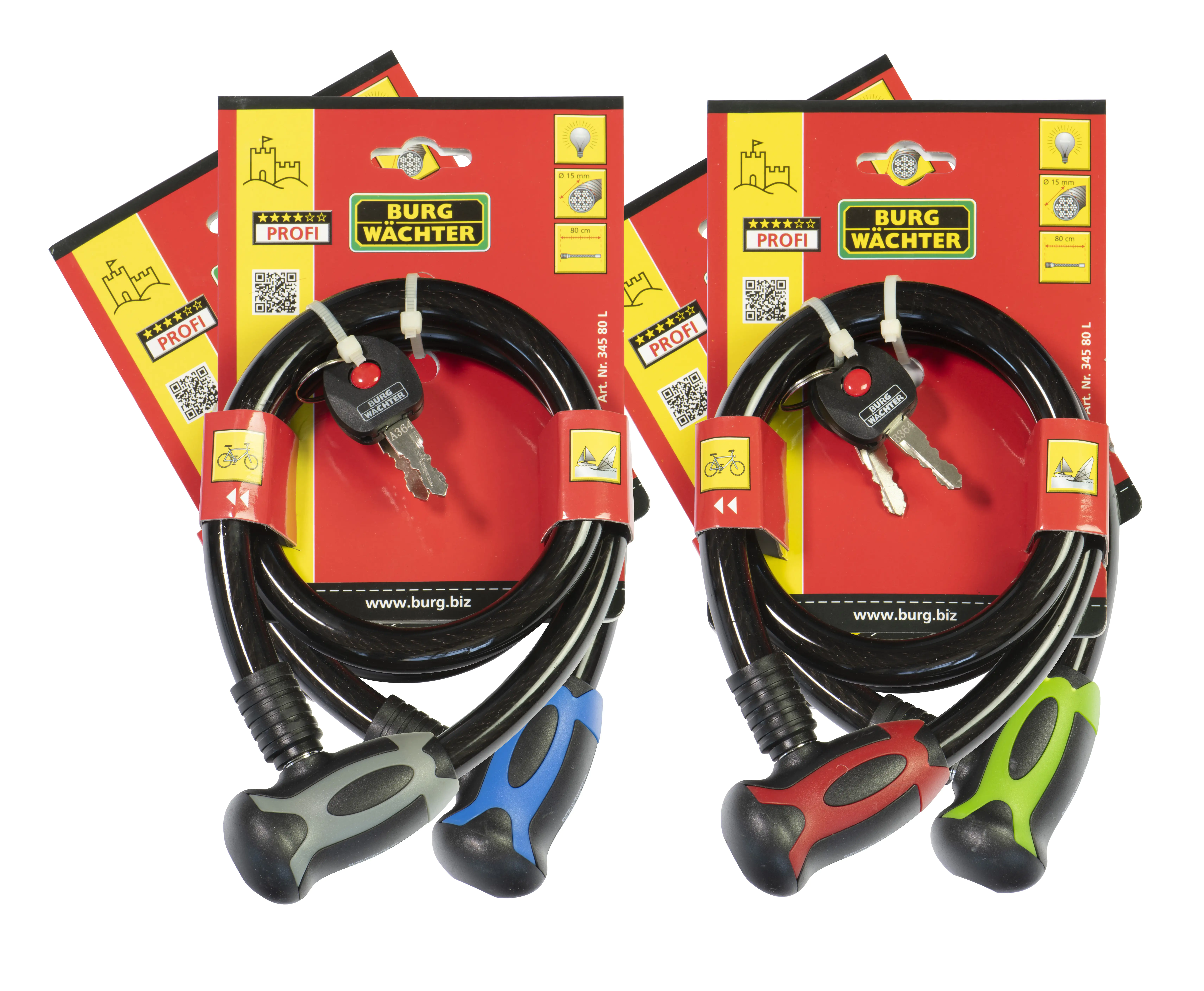Burg Wächter Zylinder-Seilschloss 345 80 L 800mm Ø 12mm