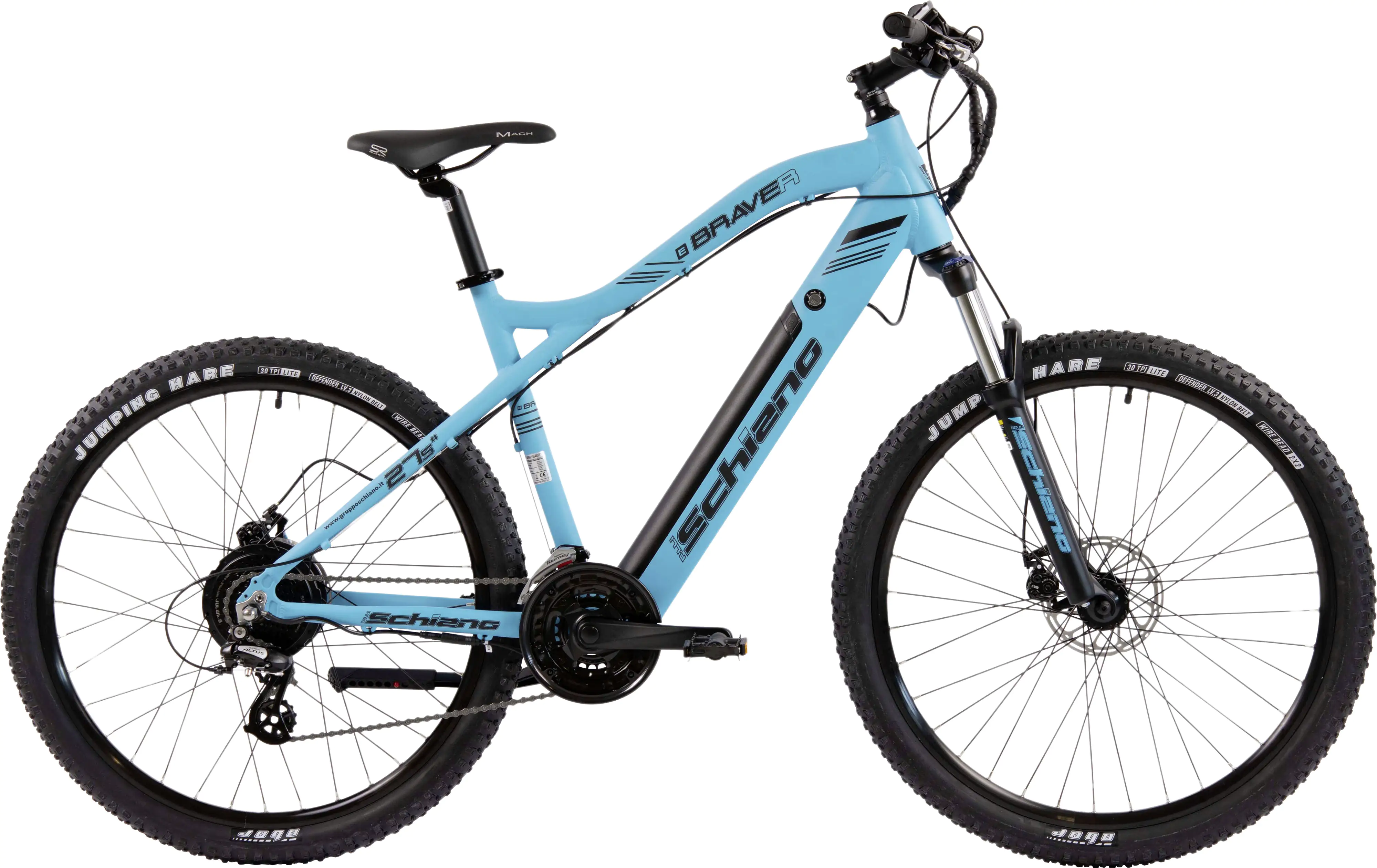 Schiano E-MTB BRAVER 27 Zoll 24-Gang water blue matt Schiano E-MTB BRAVER 27 Zoll 24-Gang water blue matt