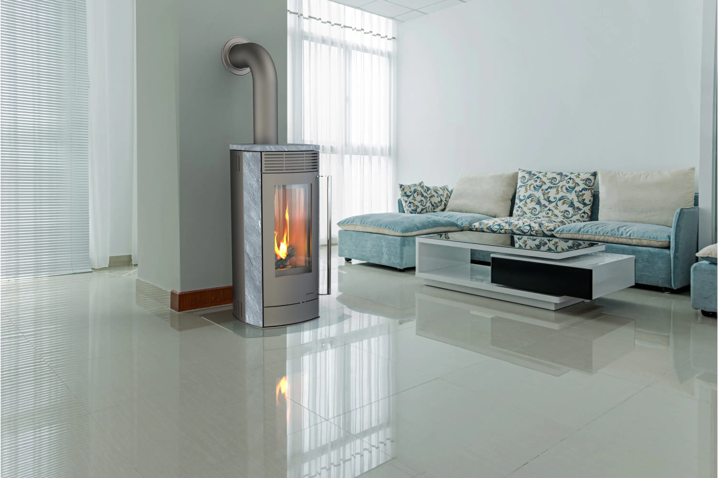 Thermia Kaminofen Alpha Naturstein grau 6 kW Thermia Kaminofen Alpha Naturstein grau 6 kW