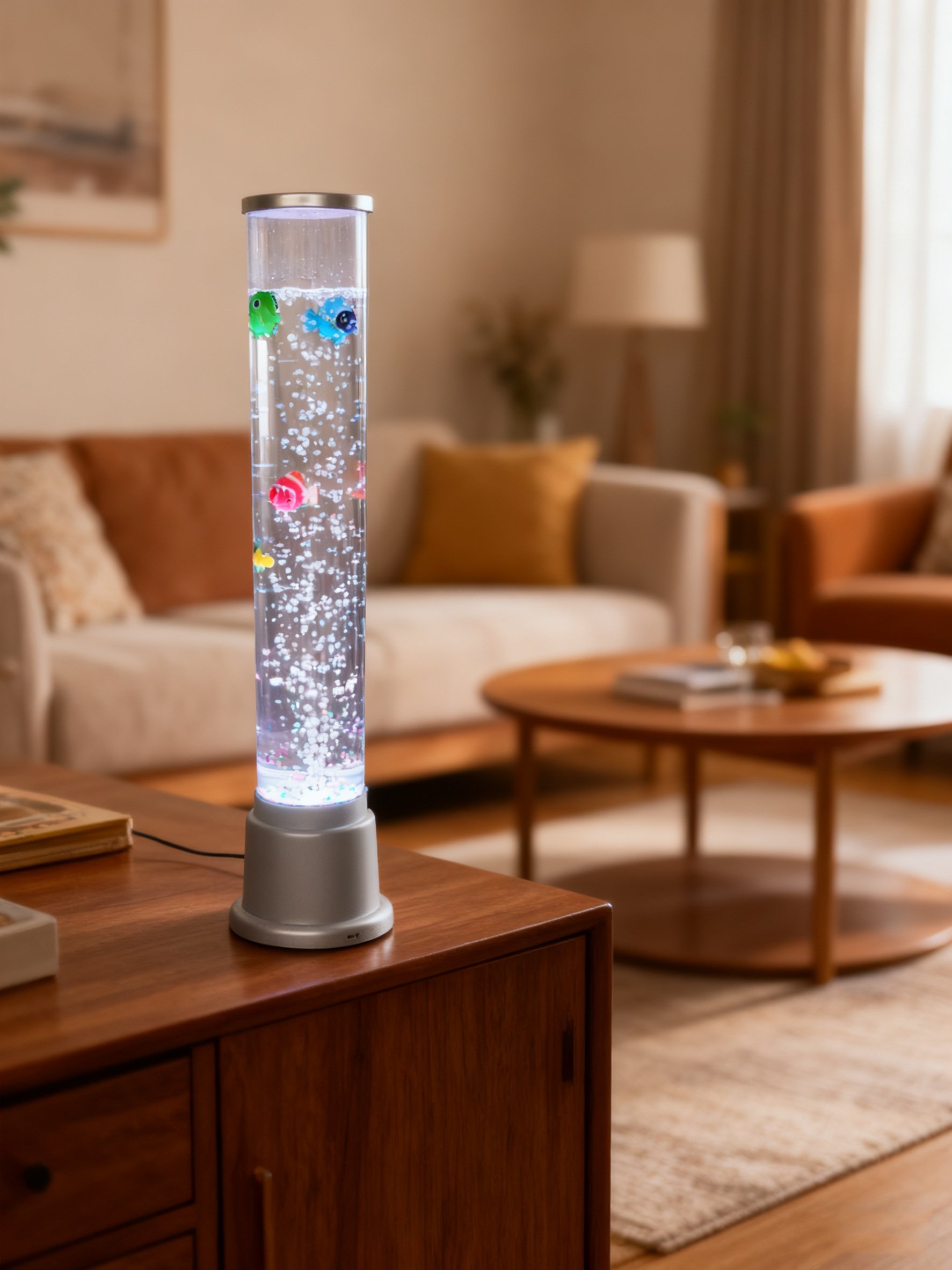 LED-Wassersäule Aquafee Ø 8,5 x 60 cm silber 