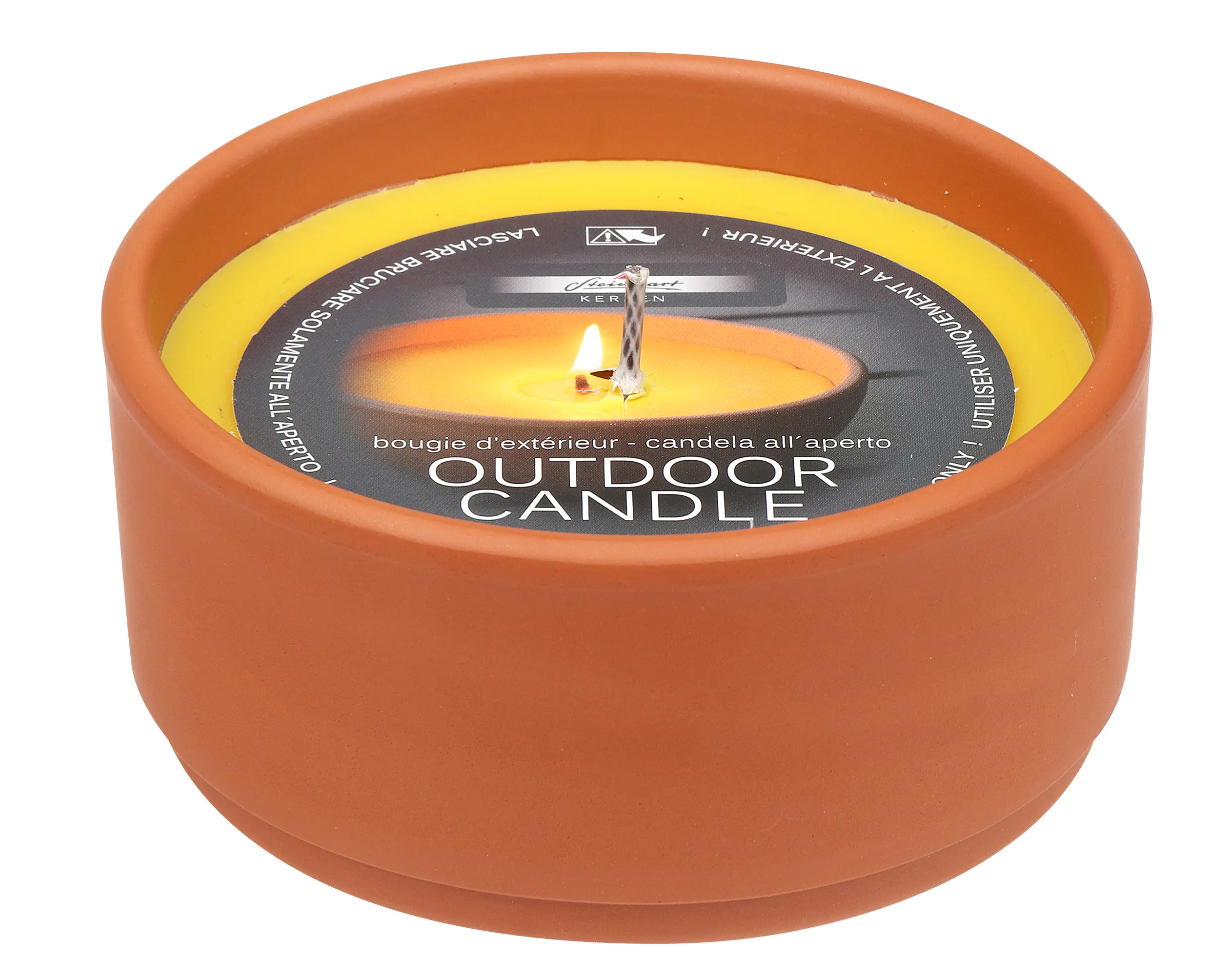 Steinhart Duftkerze in Terrakottaschale Citronella Ø 10,8 x 5 cm gelb 