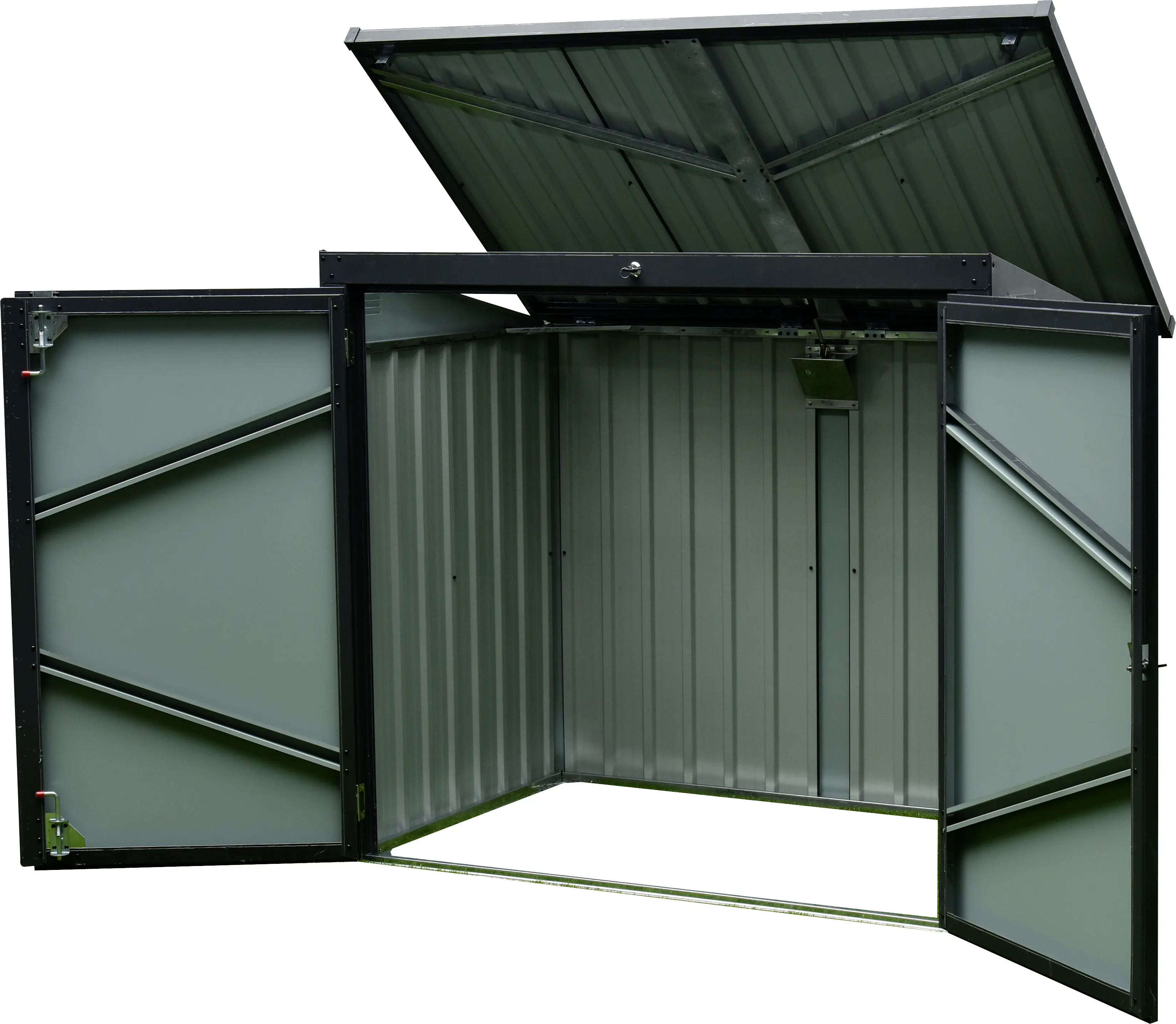 Floraworld Mülltonnenbox aus Stahl für 2 x 240 L Mülltonnen anthrazit