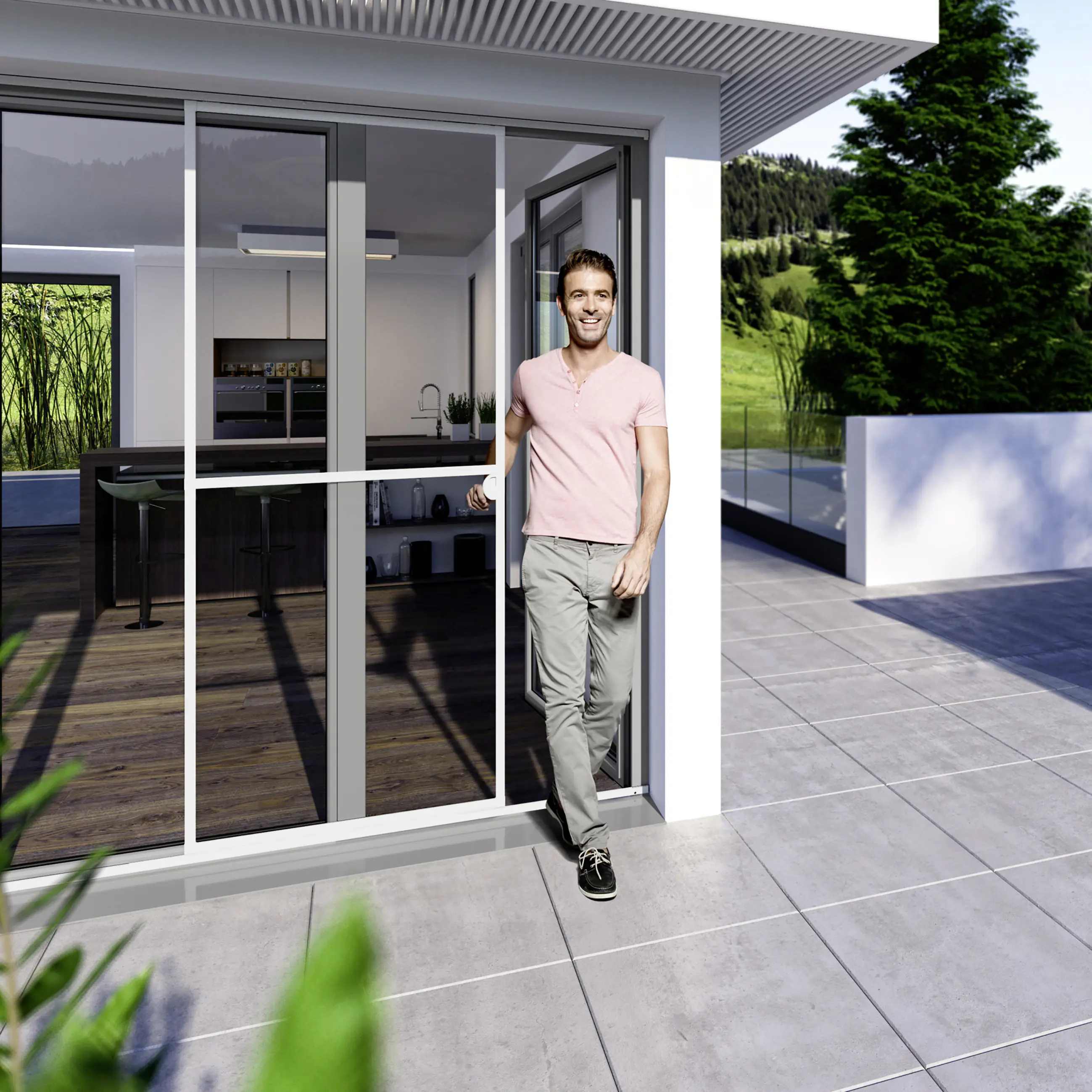 Windhager IS Maß Schiebetür bis 120 x 240 cm schwarz/weiß