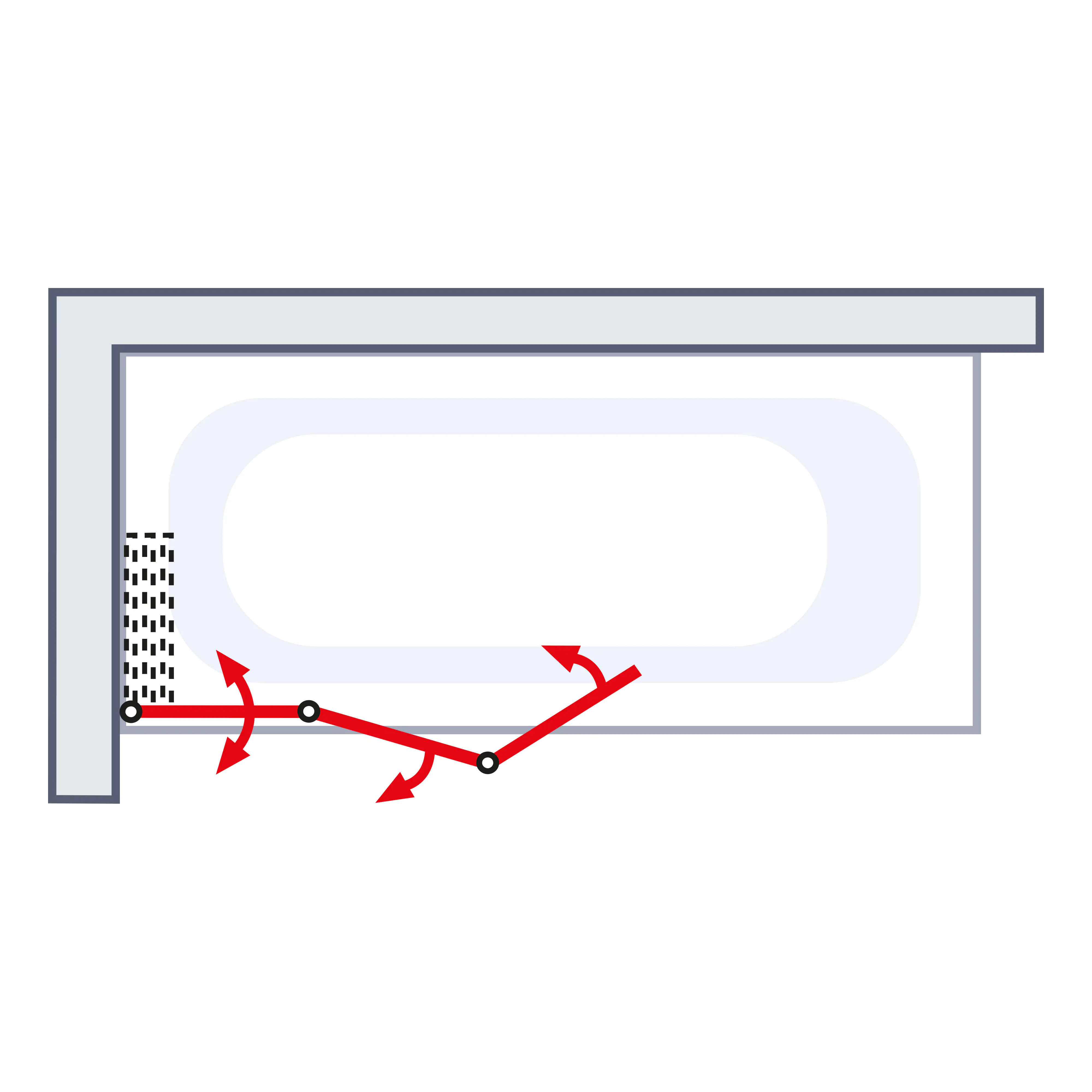 Schulte Badewannenaufsatz EP1330 3-tlg. 121x127 cm