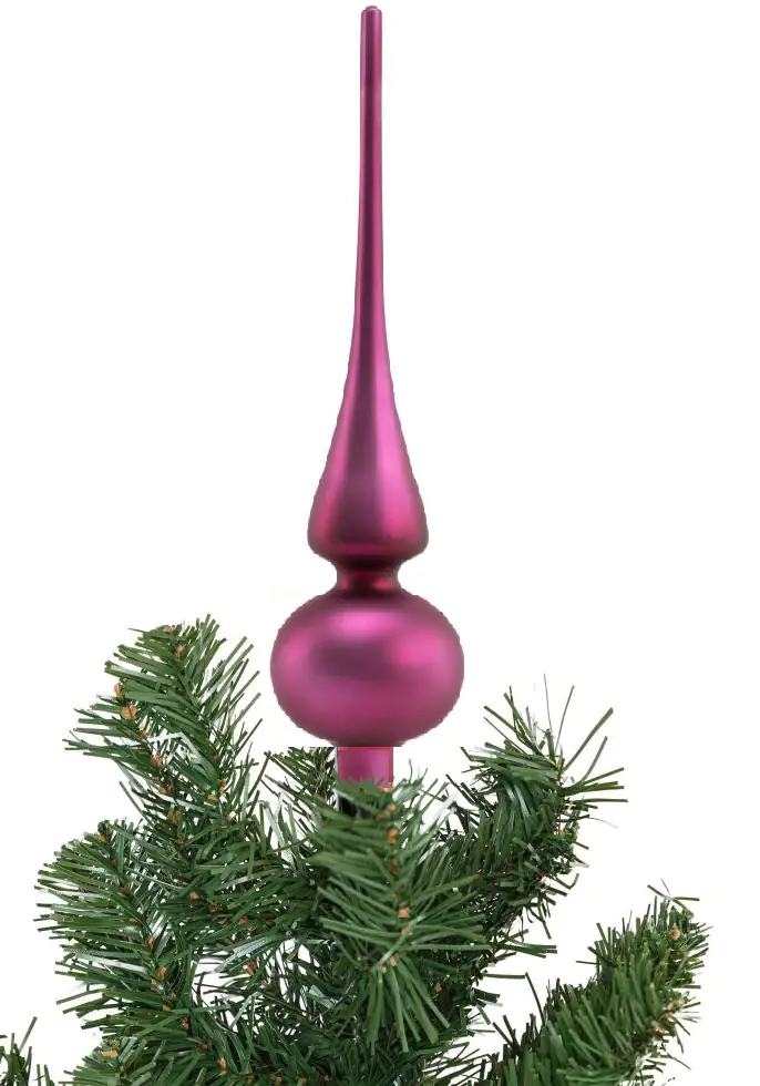 TrendLine Christbaumspitze aus Glas 26 cm magnolienrosa matt