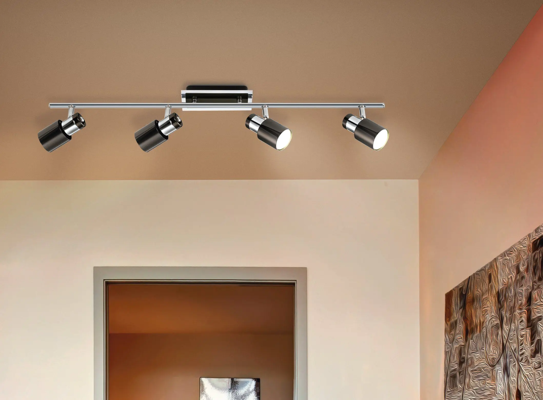 Eglo 4er Spot Davida 1 nickel-nero 78 x 7 cm GU10, warmweiß Eglo 4er Spot Davida 1 nickel-nero 78 x 7 cm GU10, warmweiß