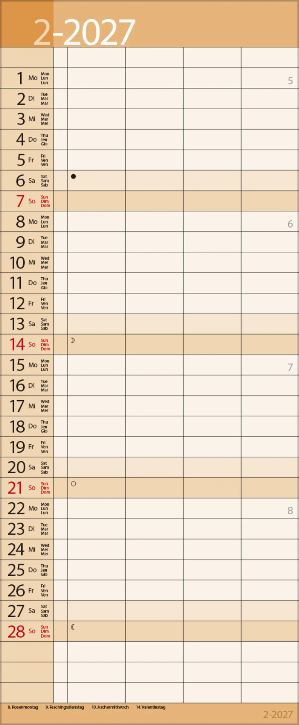 Korsch Kalender Family Timer Lifestyle 2027 