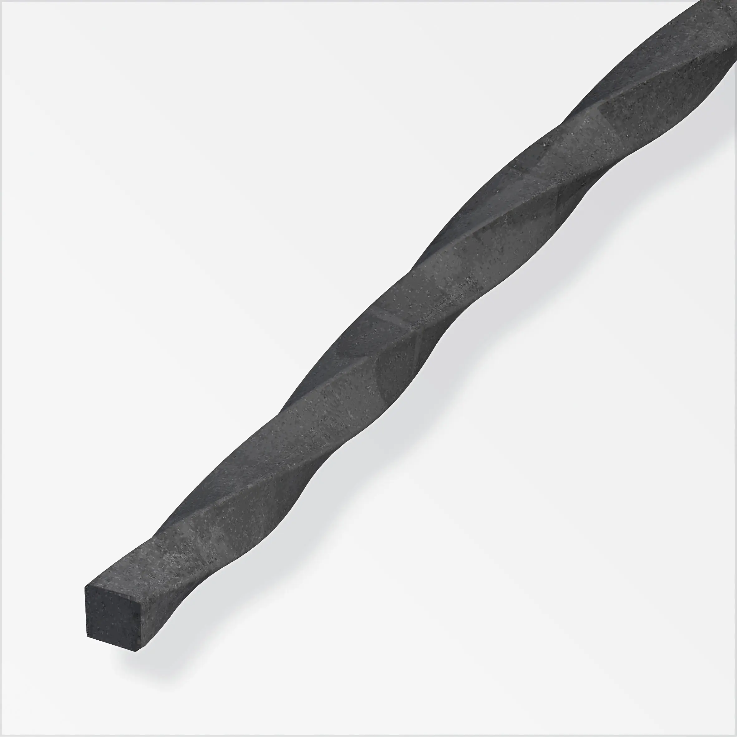 alfer Vierkantstange, gewunden 1 m, 12 mm Stahl roh natur