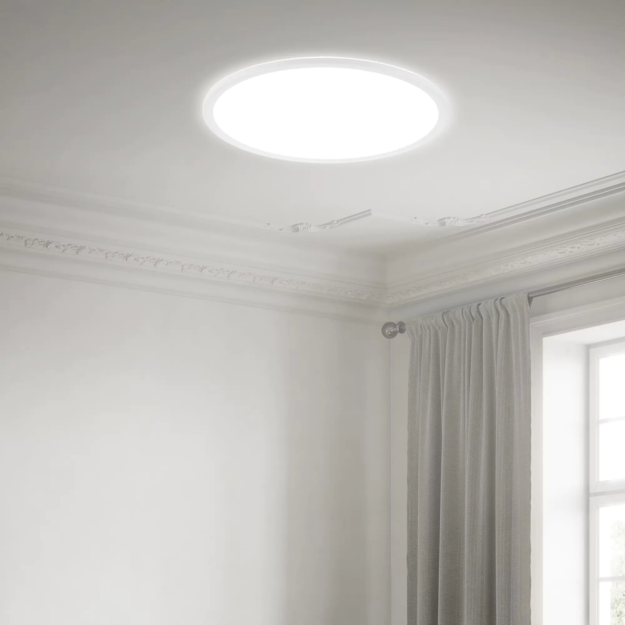 Briloner LED Panel Slim Ø 48 cm, weiß, ultraflach