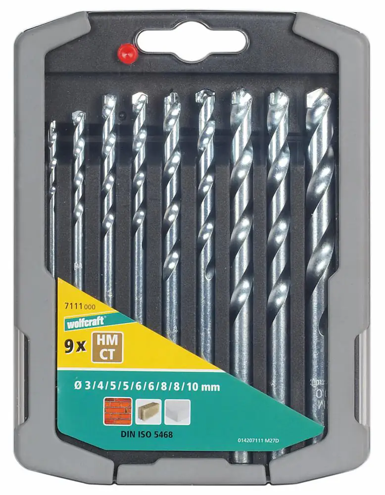 Wolfcraft Steinbohrer-Set HM 7111000 Ø 3 - 10 mm 9-teilig Rundschaft