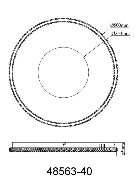 Globo Deckenleuchte Shirley 50,5 x 6,5 cm Ø x H schwarz CCT