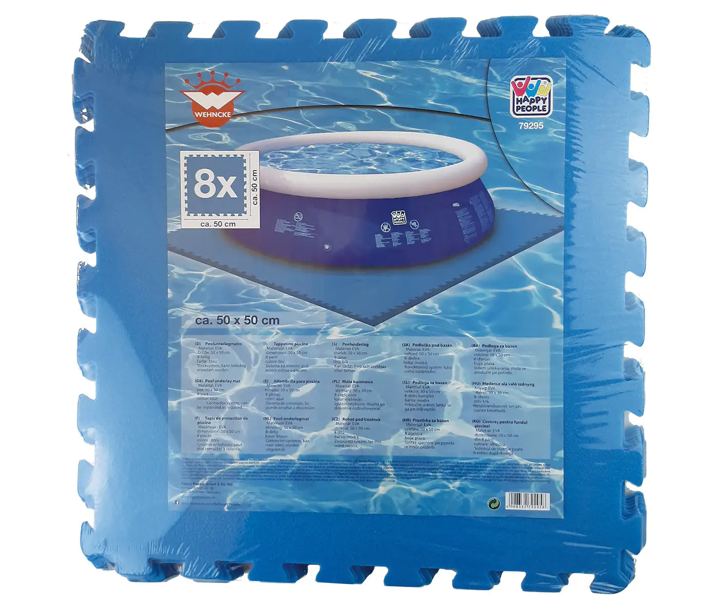 Happy People Unterleg-Poolmatte 8 teilig 50 x 50 x 0,4 cm