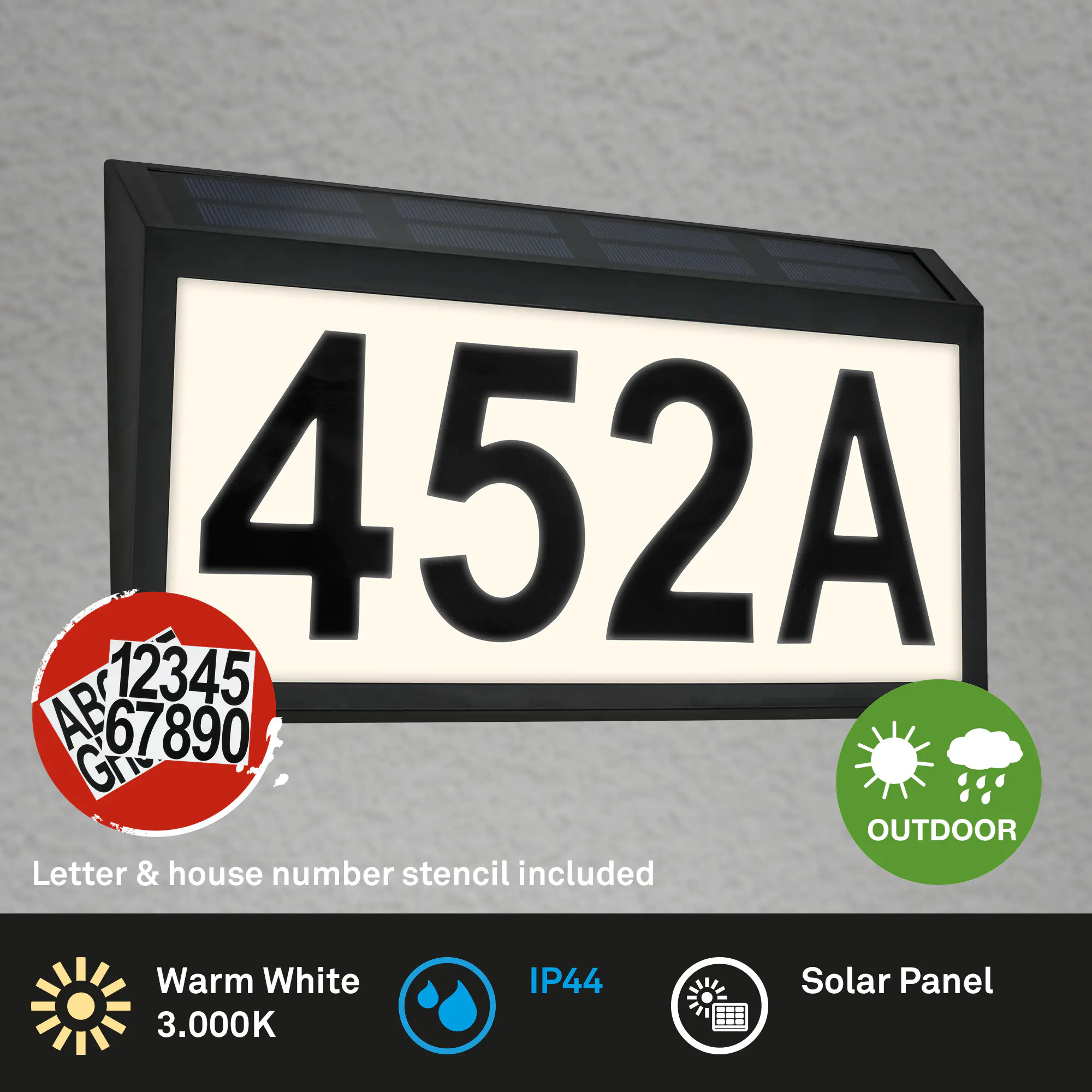 Briloner LED Solar-Hausnummernleuchte 0,5 W mit Dämmerungssensor schwarz Briloner LED Solar-Hausnummernleuchte 0,5 W mit Dämmerungssensor schwarz