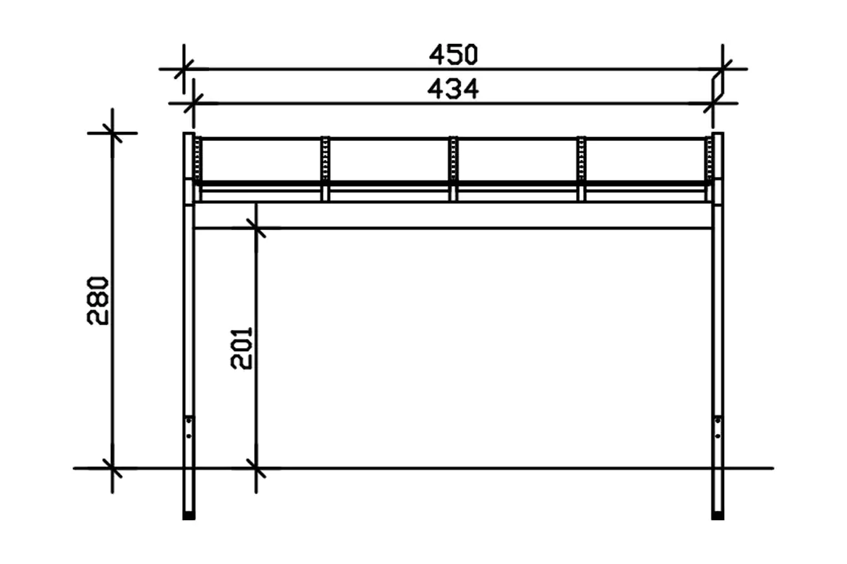 SKAN HOLZ Terrassenüberdachung Novara 450 x 309 cm Leimholz