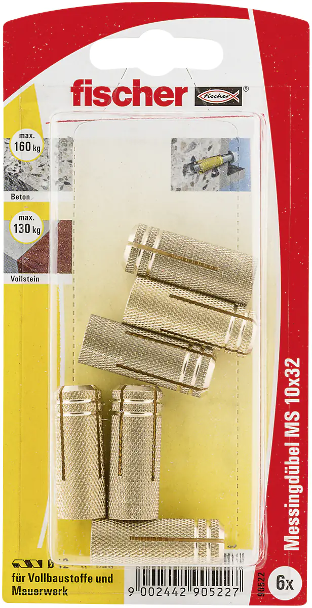Fischer Messingdübel MS 10.0 x 32 mm - 6 Stück