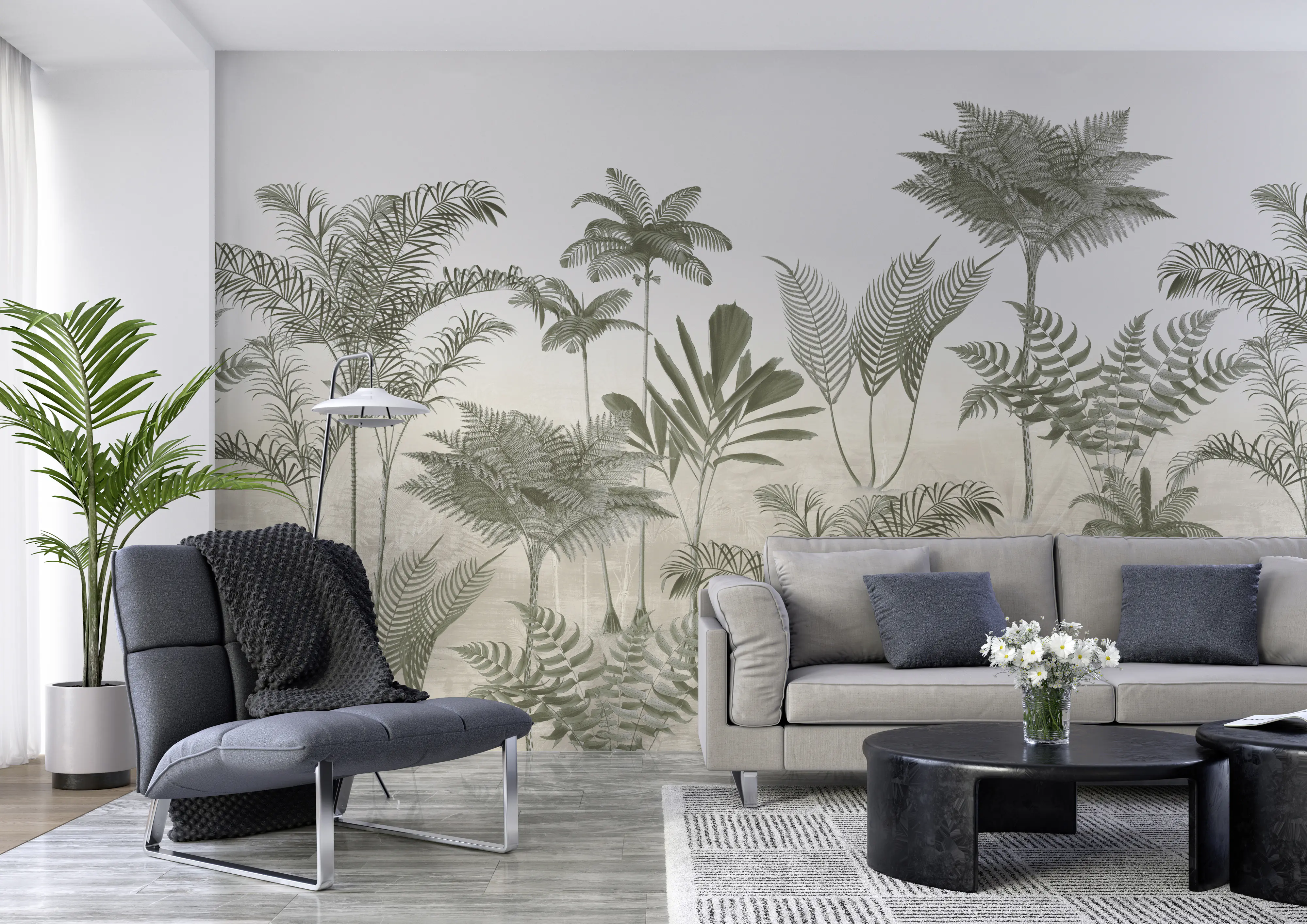 Rasch Vlies Fototapete 556285 Grün-Kaki Muster & Motive 2,65 m x 3,71 m