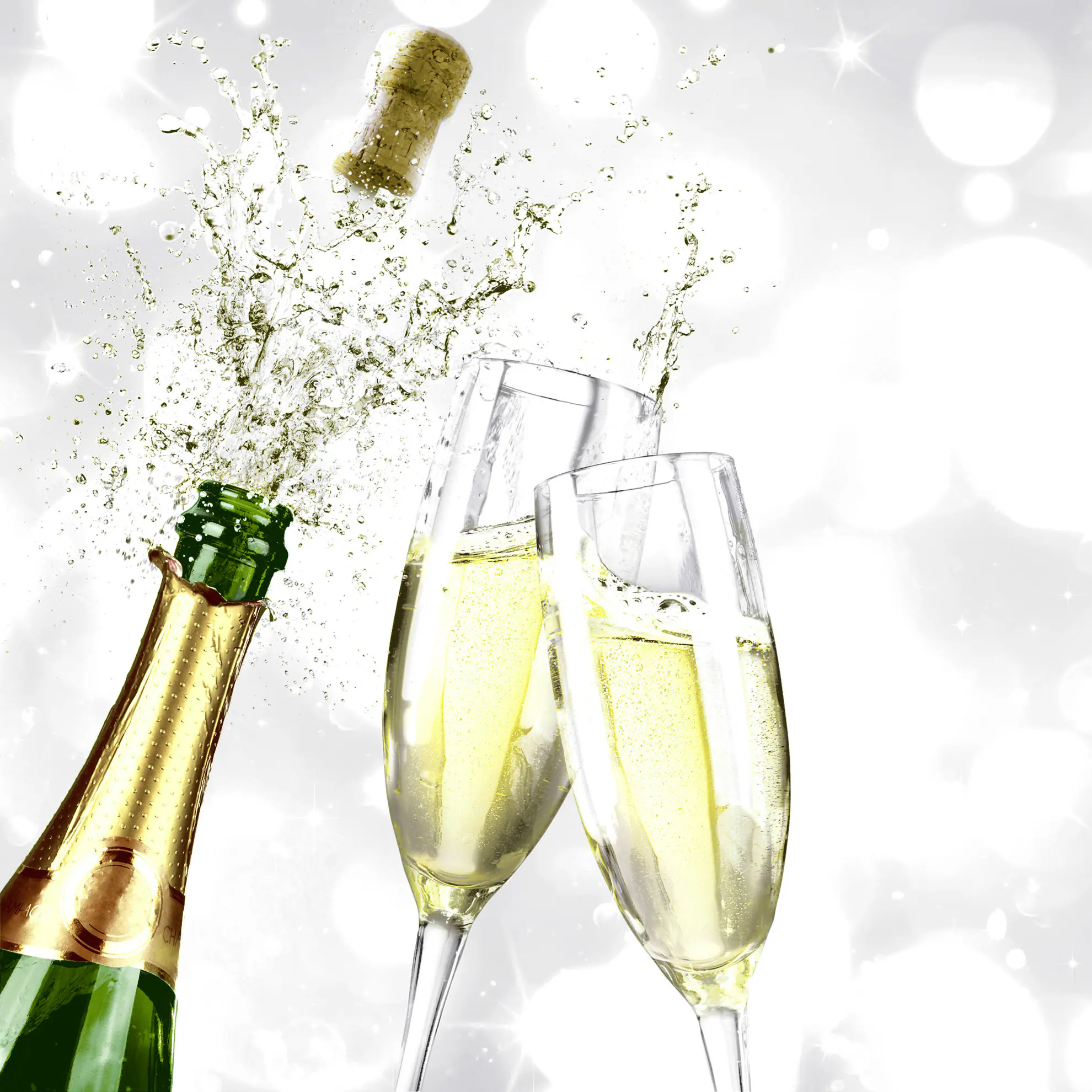 Duni Servietten Happy Toast Silvester weiß/gold 33 x 33 cm - 20er Pack