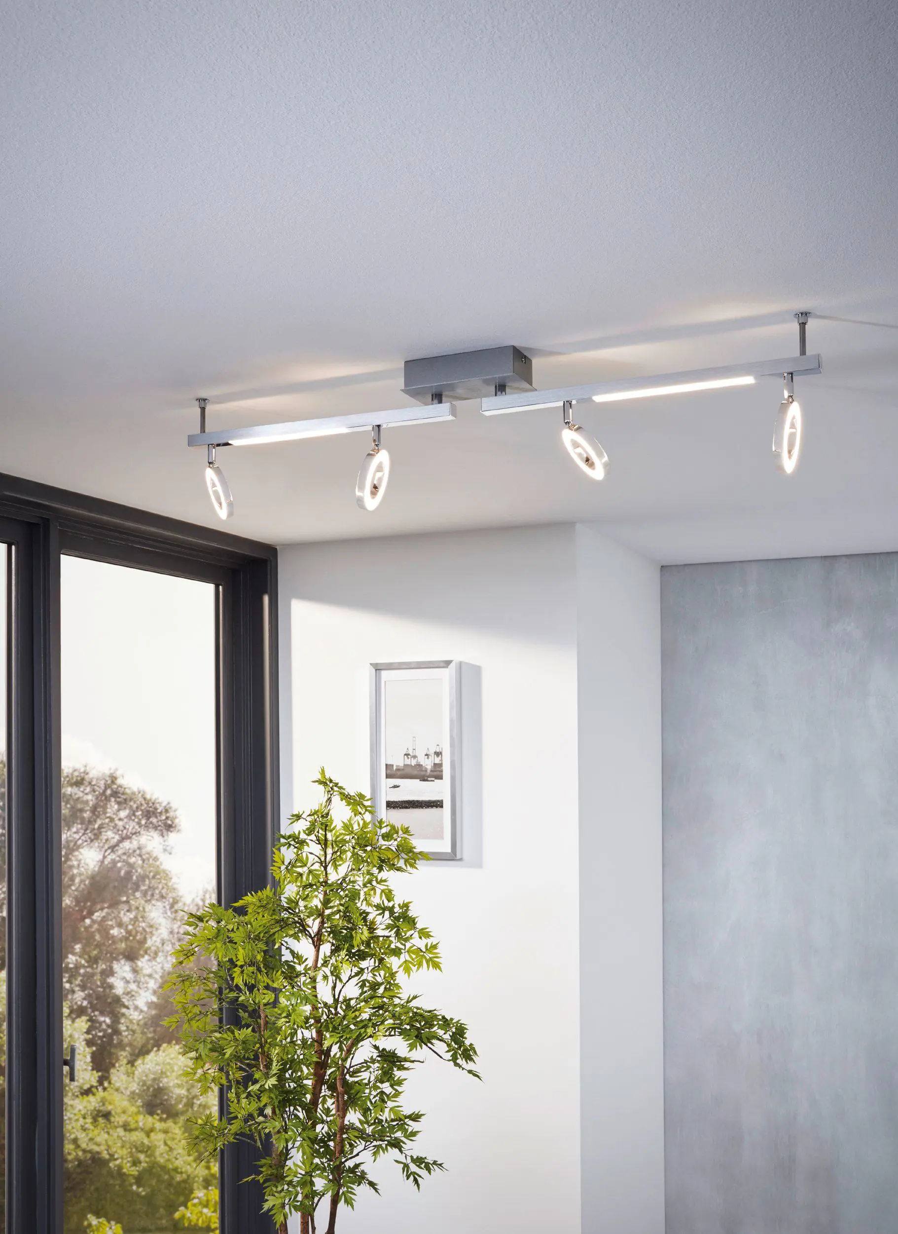 Eglo 4er LED Spot Cardillio 1 alu-chrom 98,5 x 8,5 cm warmweiß Eglo 4er LED Spot Cardillio 1 alu-chrom 98,5 x 8,5 cm warmweiß