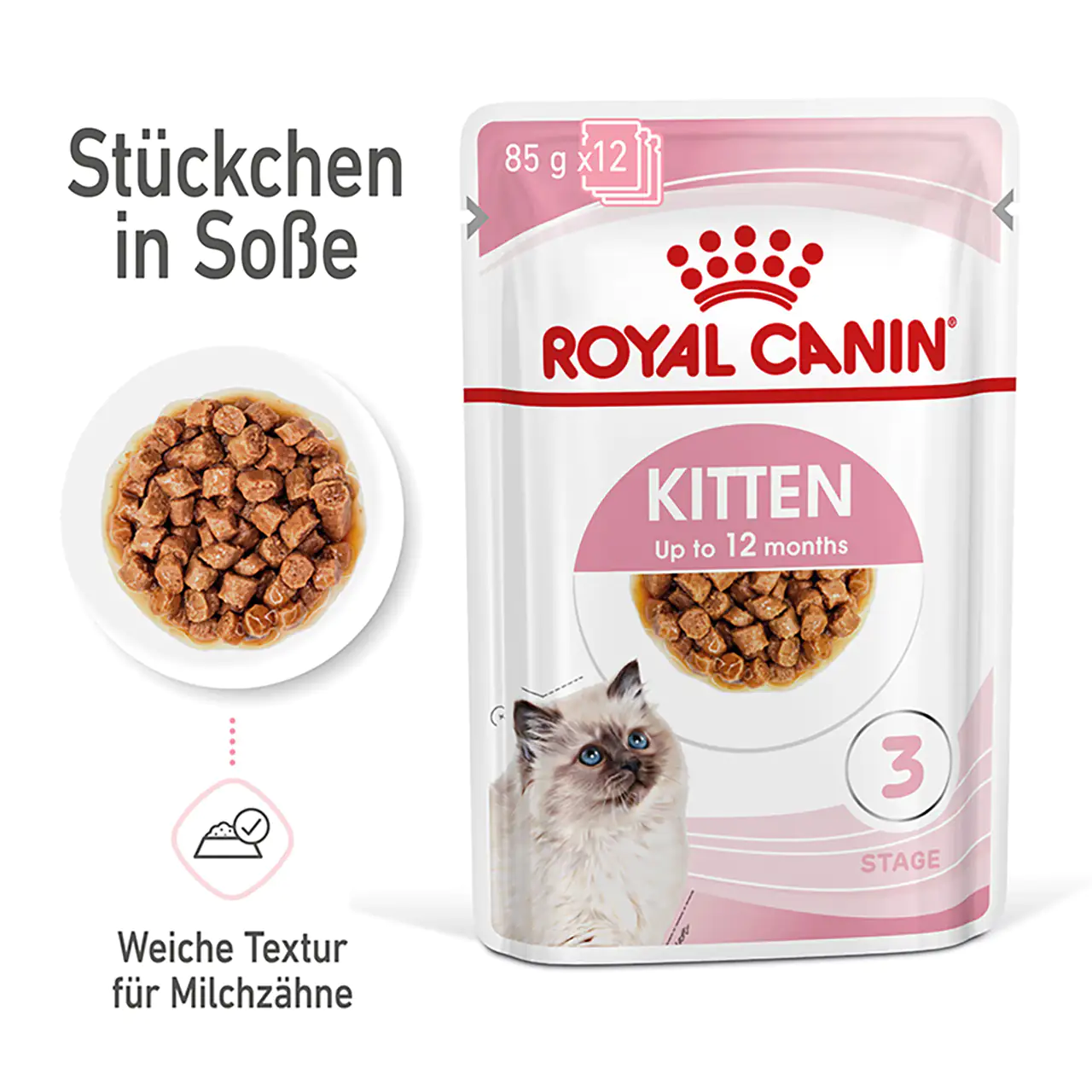 Royal Canin Katzenfutter Kitten feine Stückchen in Soße 85 g Royal Canin Katzenfutter Kitten feine Stückchen in Soße 85 g