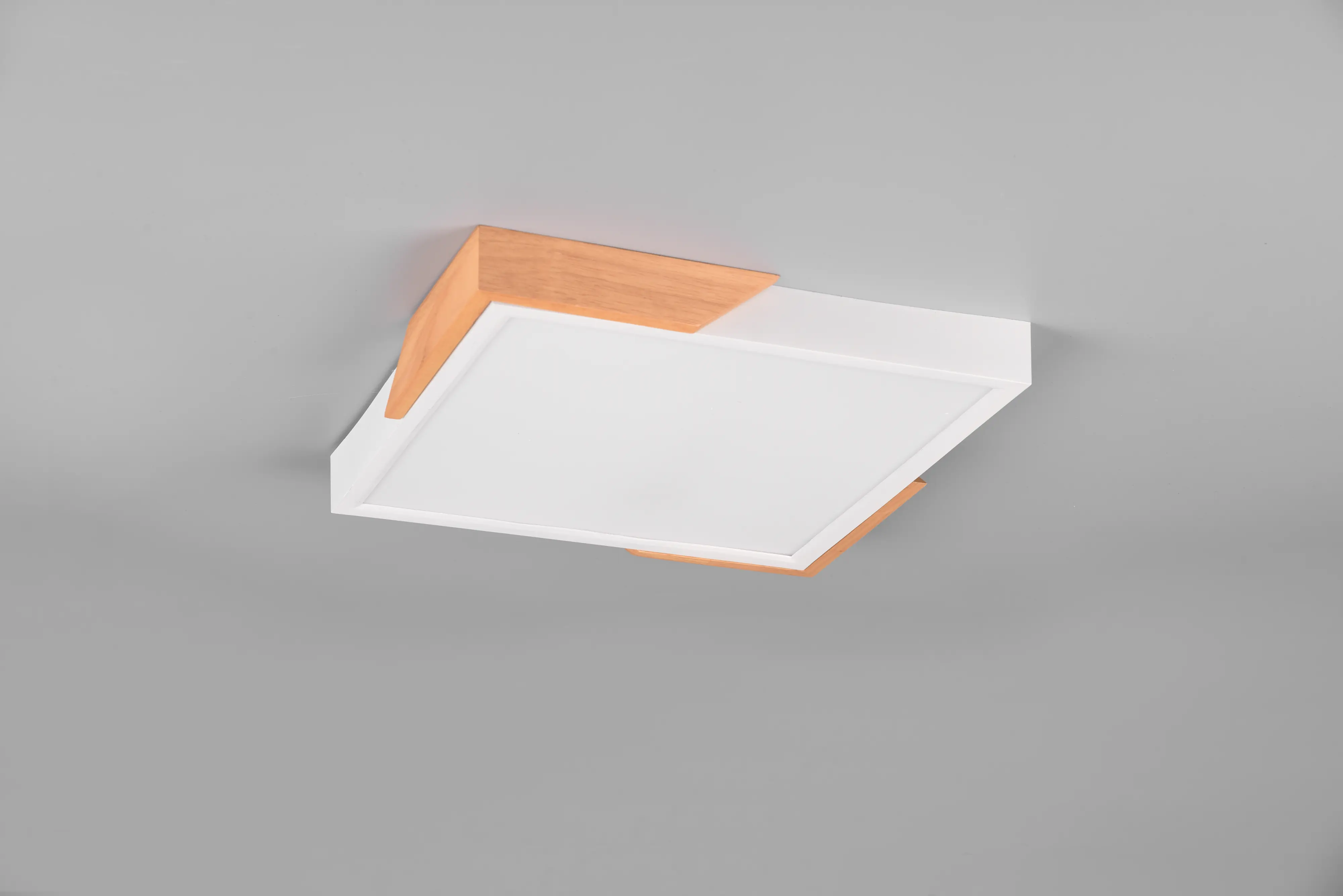 Trio LED Deckenleuchte Meta 32 x 31,5 cm warmweiß naturholz dimmbar