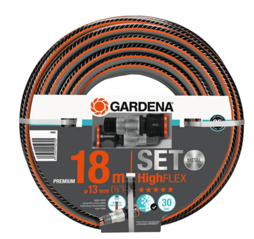 Gardena Schlauch Comfort HighFlex 13 mm (1/2"), 18 m mit Systemteile Gardena Schlauch Comfort HighFlex 13 mm (1/2"), 18 m mit Systemteile
