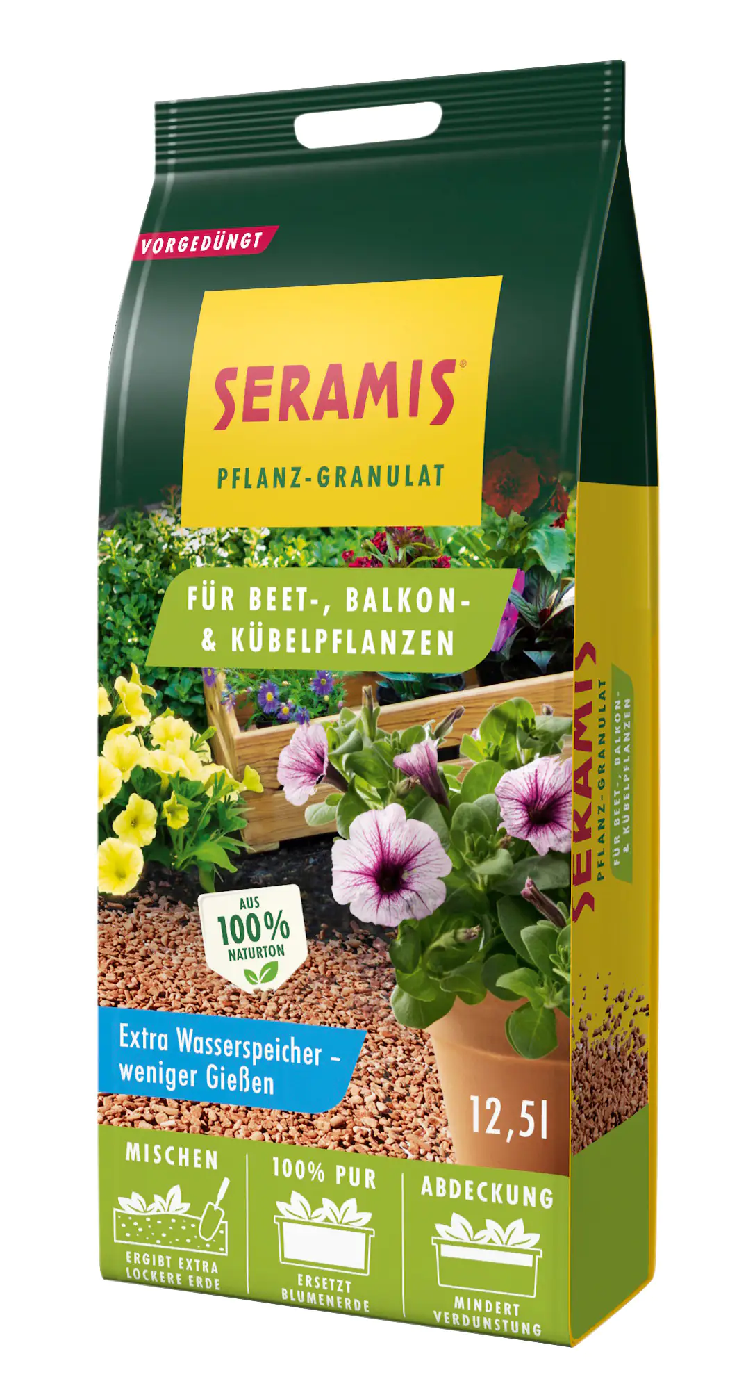 4260376734435 Seramis Pflanz-Granulat für Beet- Balkon- & Kübelpflanzen 12,5 L