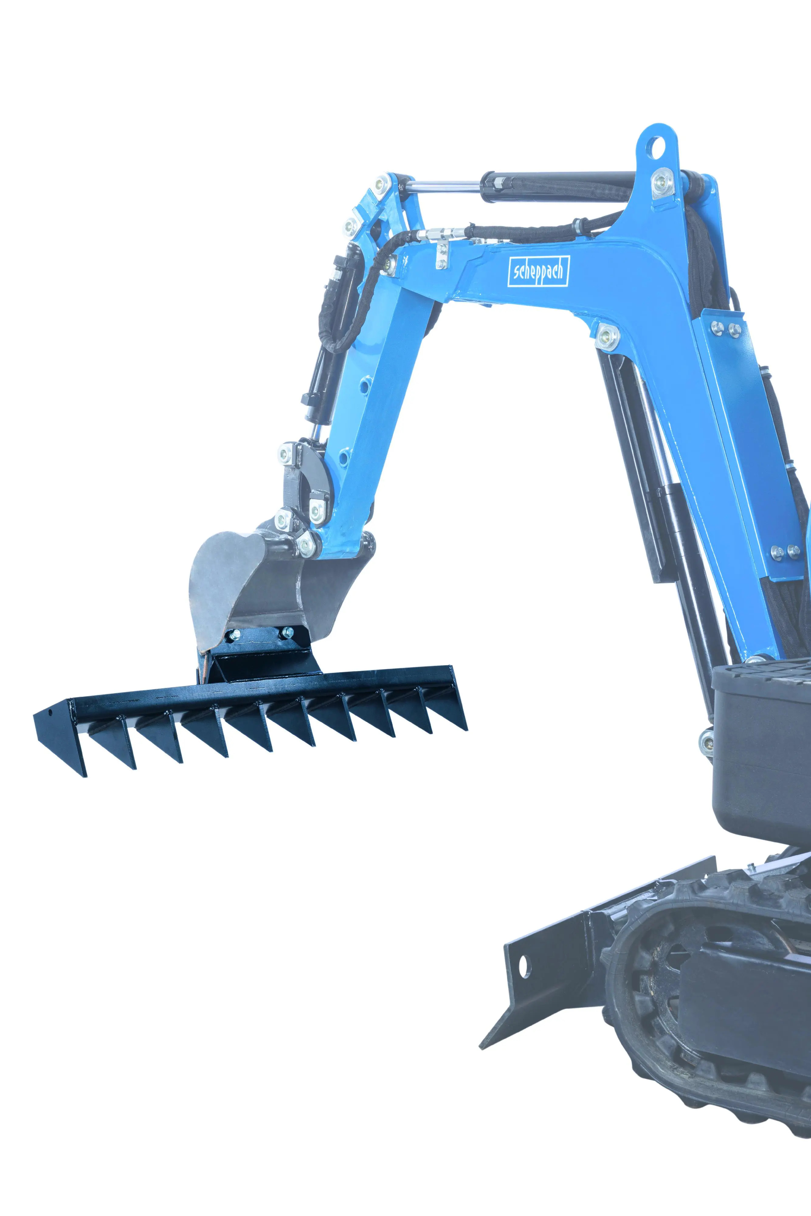 Woodster Baggerrechen 100 cm, 10 Krallen für Mini-Bagger WMB800 