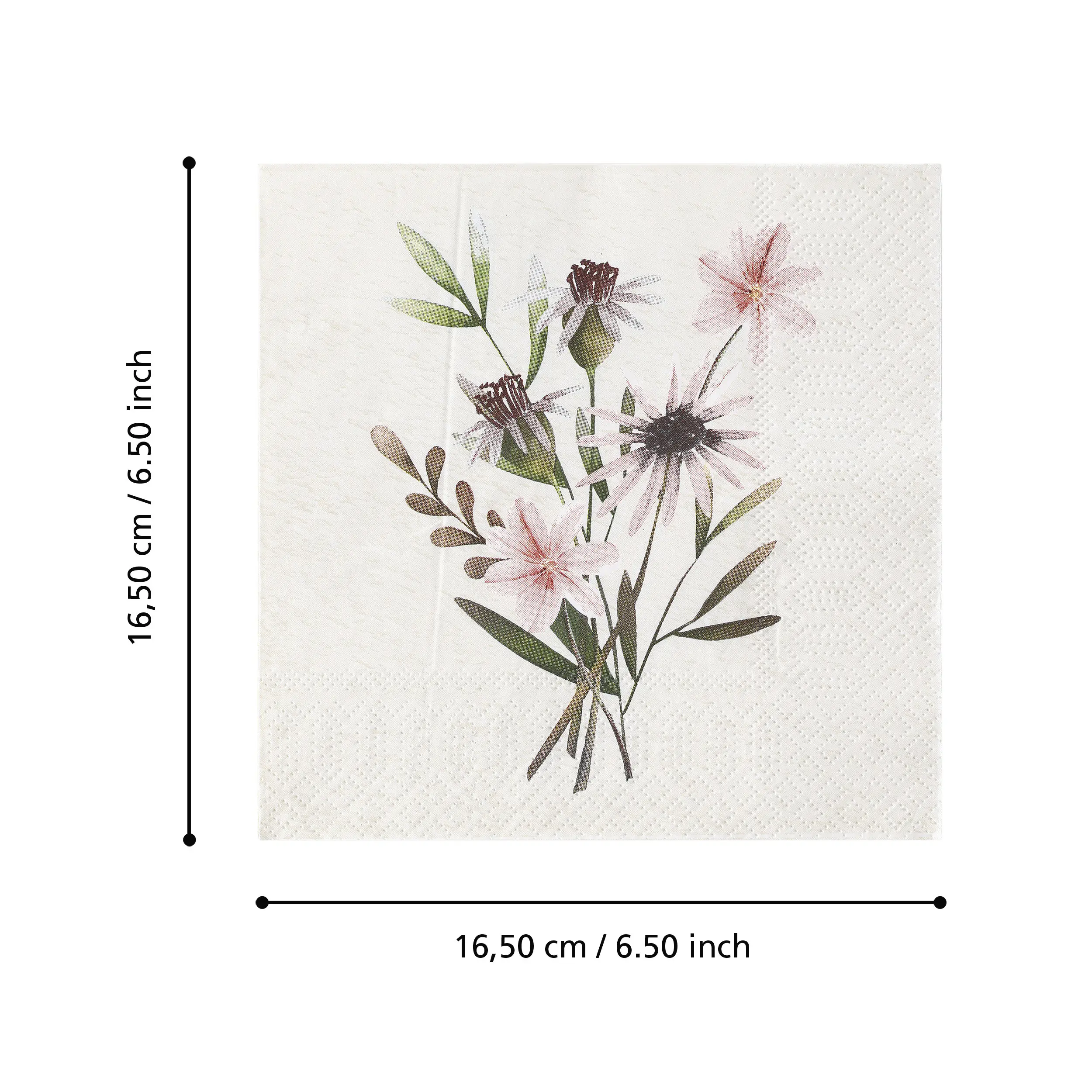 Eglo Servietten Blumen Mahuli weiß 16,5 x 16,5 cm - 20er Pack