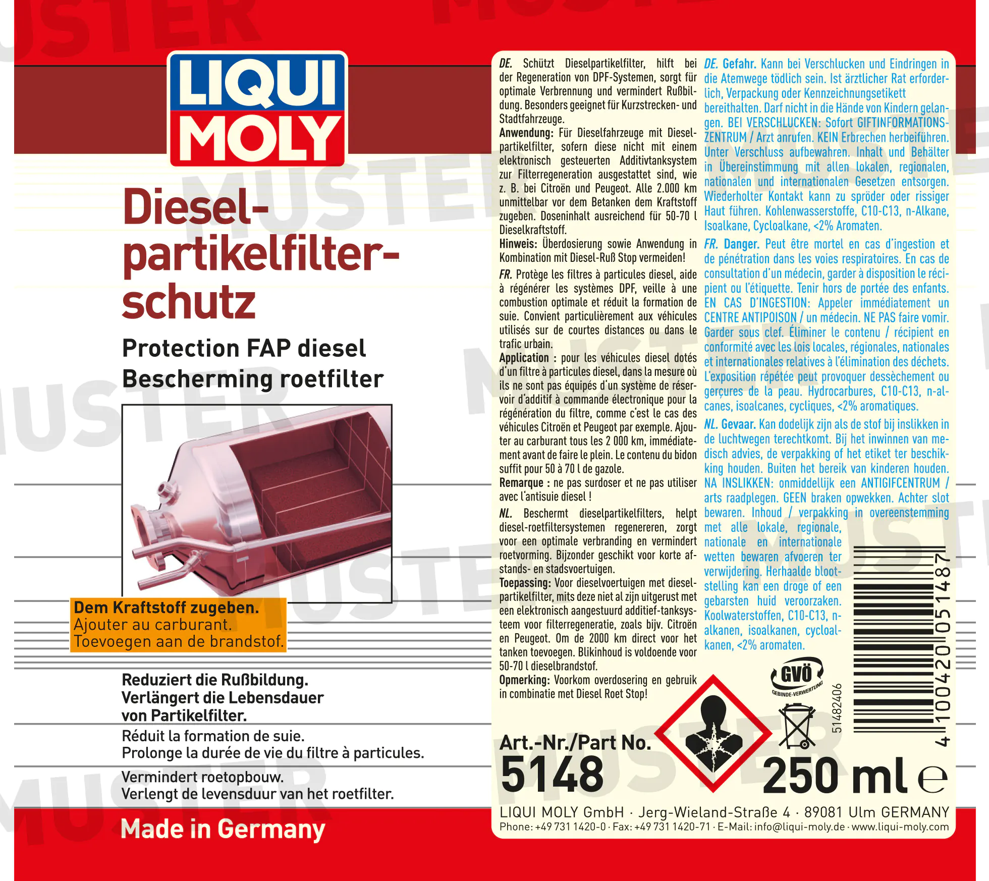 Liqui Moly Dieselpartikelfilter Schutz 250 ml Liqui Moly Dieselpartikelfilter Schutz 250 ml