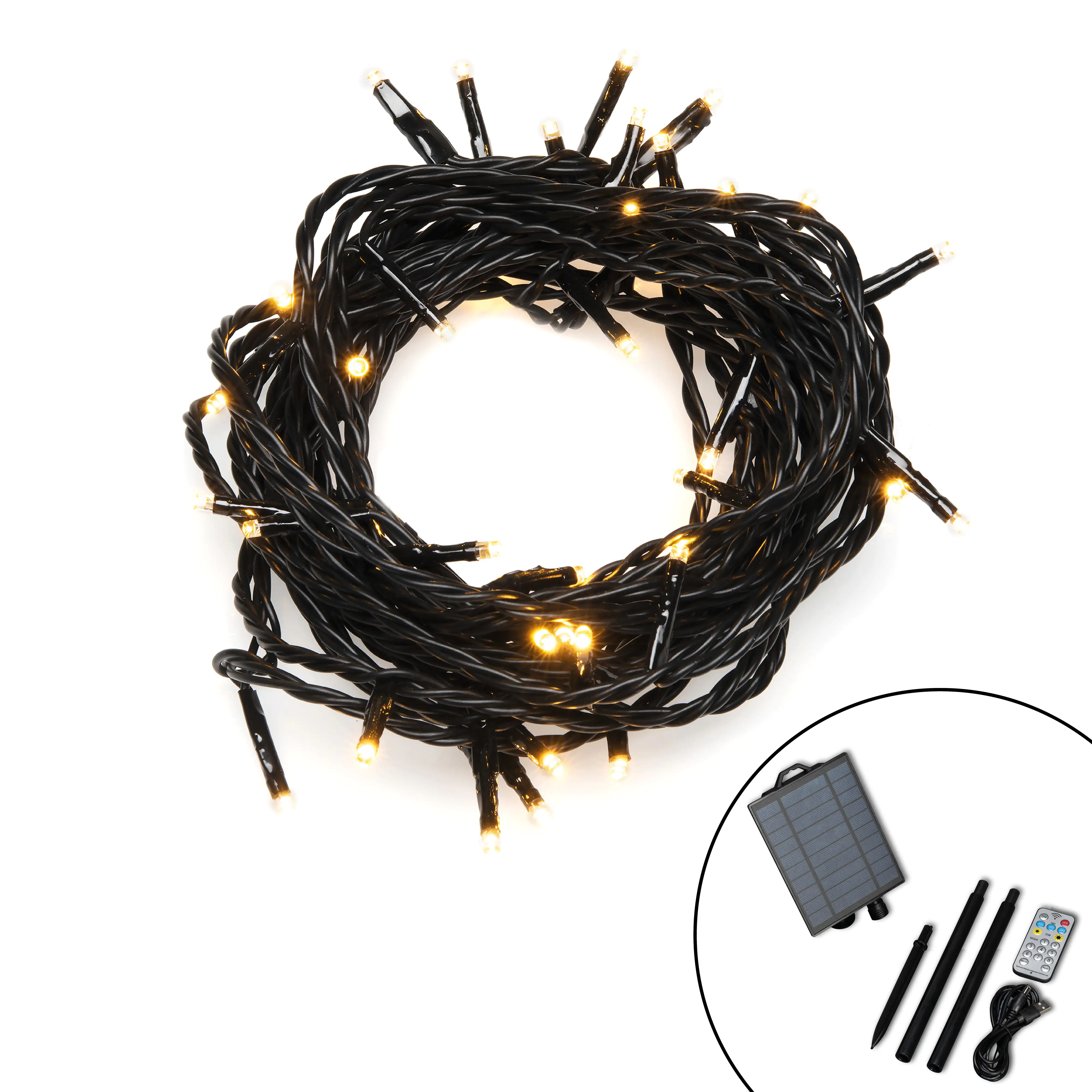 Konstsmide LED Solar Lichterkette 200 bernsteinfarbene Dioden Konstsmide LED Solar Lichterkette 200 bernsteinfarbene Dioden