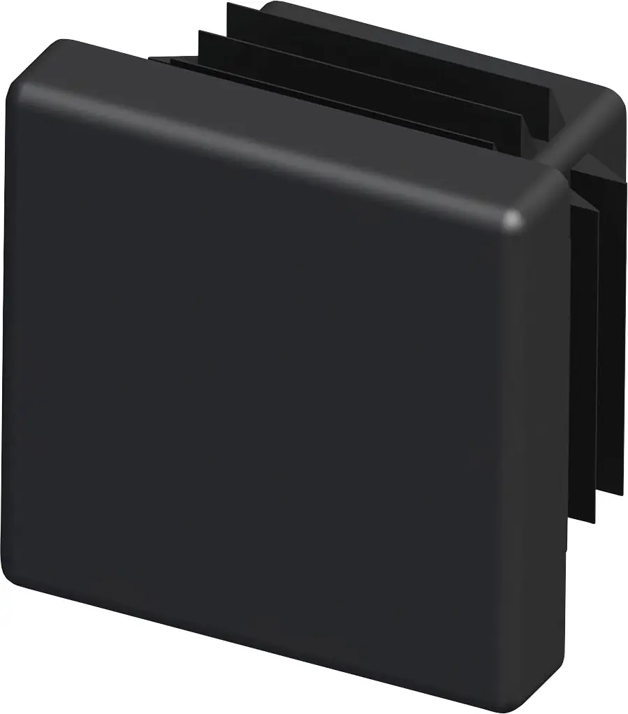 alfer Lamellenstopfen, quadratisch 23.5 mm Kunststoff glatt schwarz