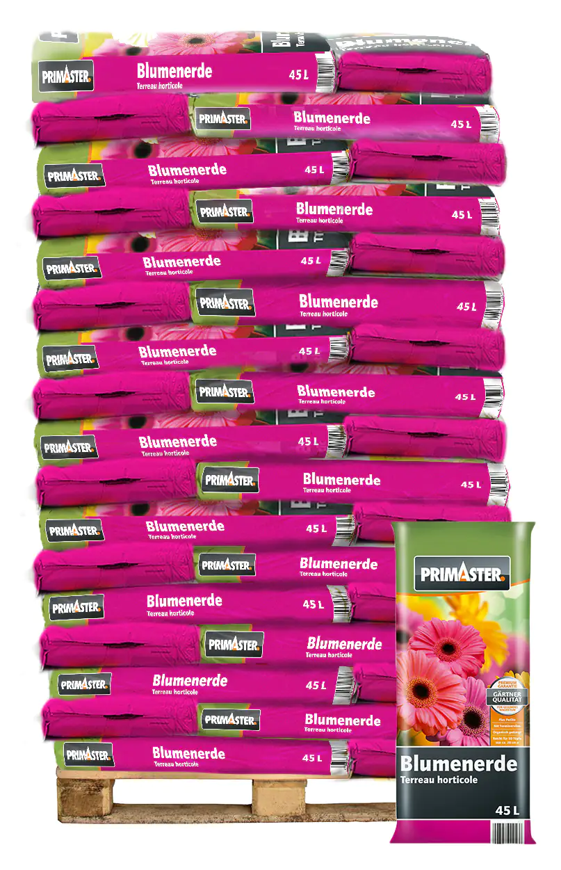 Primaster Blumenerde Grün und Blühpflanzen 45L Palette Palettenabnahme