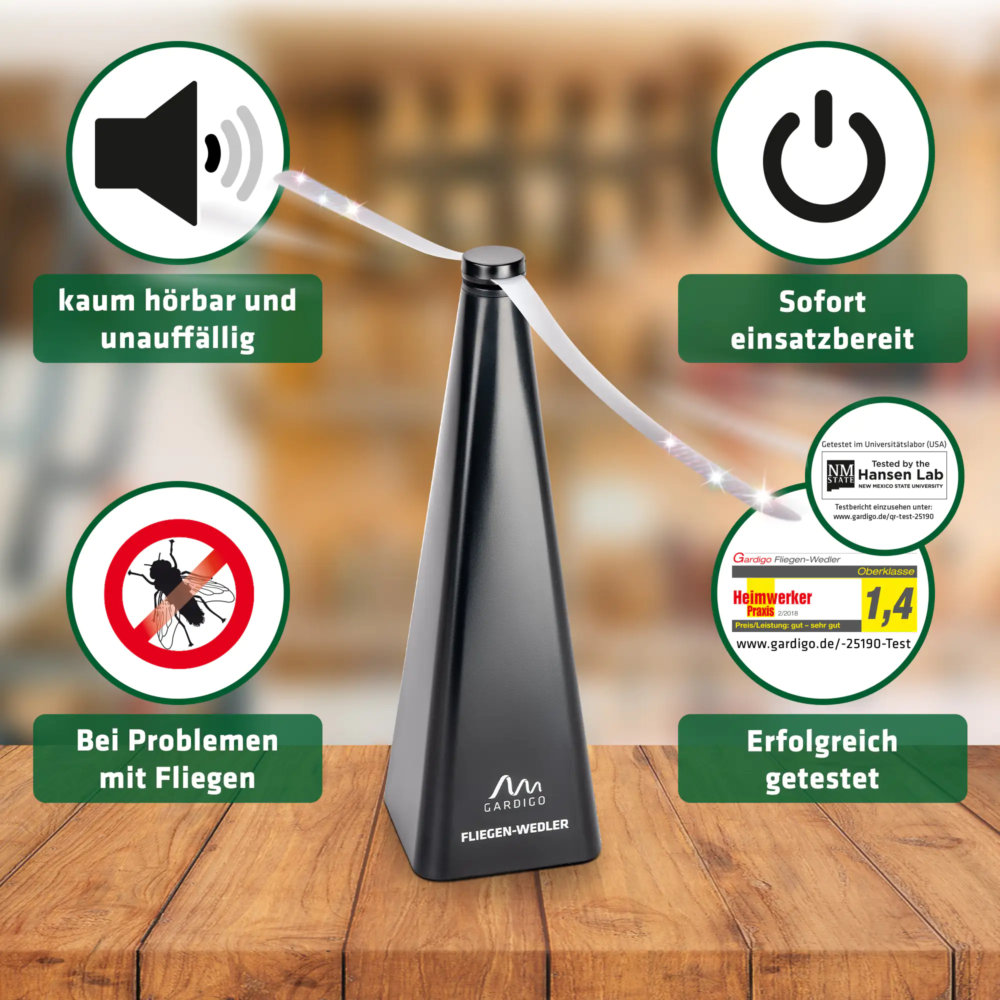 Gardigo Fliegenwedler mit Aufhänger batteriebetrieben Gardigo Fliegenwedler mit Aufhänger batteriebetrieben
