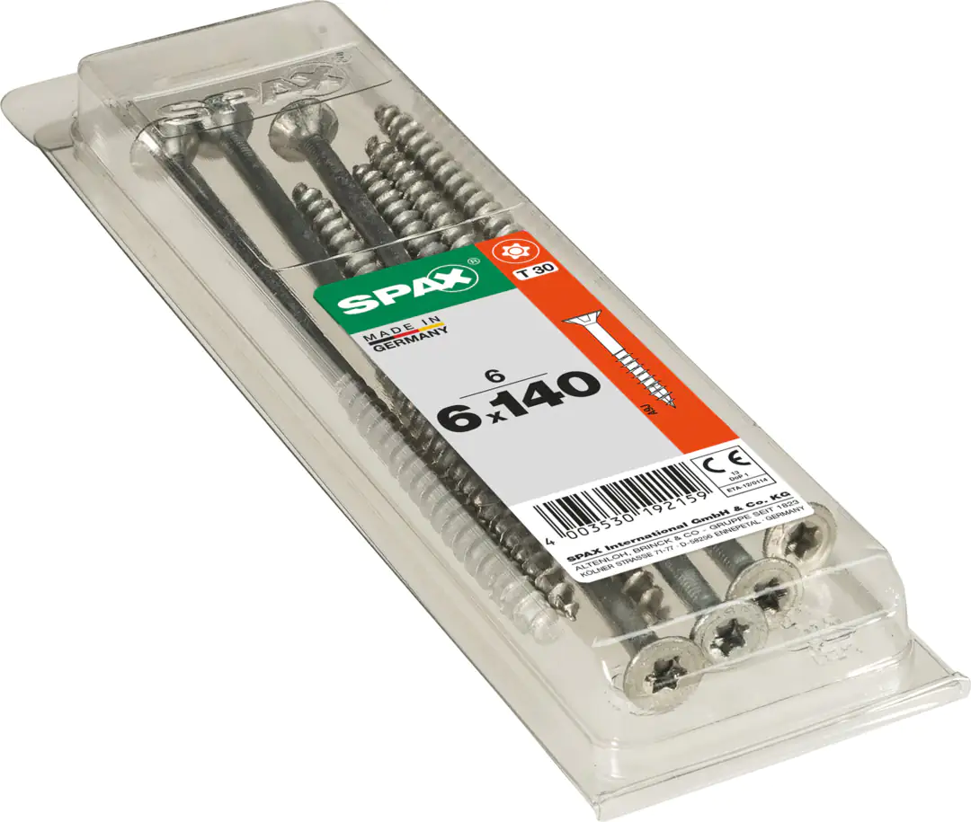 Spax Universalschrauben 6.0 x 140 mm TX 30 Senkkopf - 6 Stk.