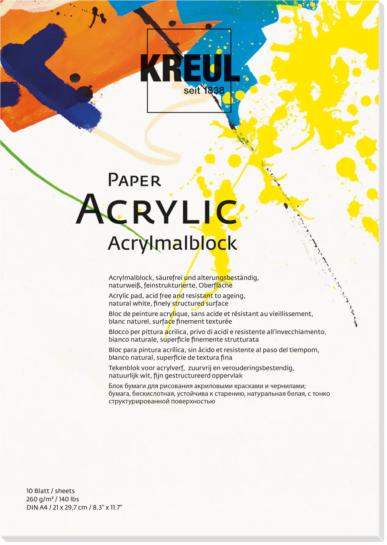 Kreul Paper Acrylic 10 Blatt DIN A4 Kreul Paper Acrylic 10 Blatt DIN A4