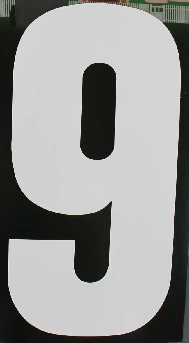 4004947548195 Conacord Reflektierende Klebezahl 9 weiß 170 mm "9"