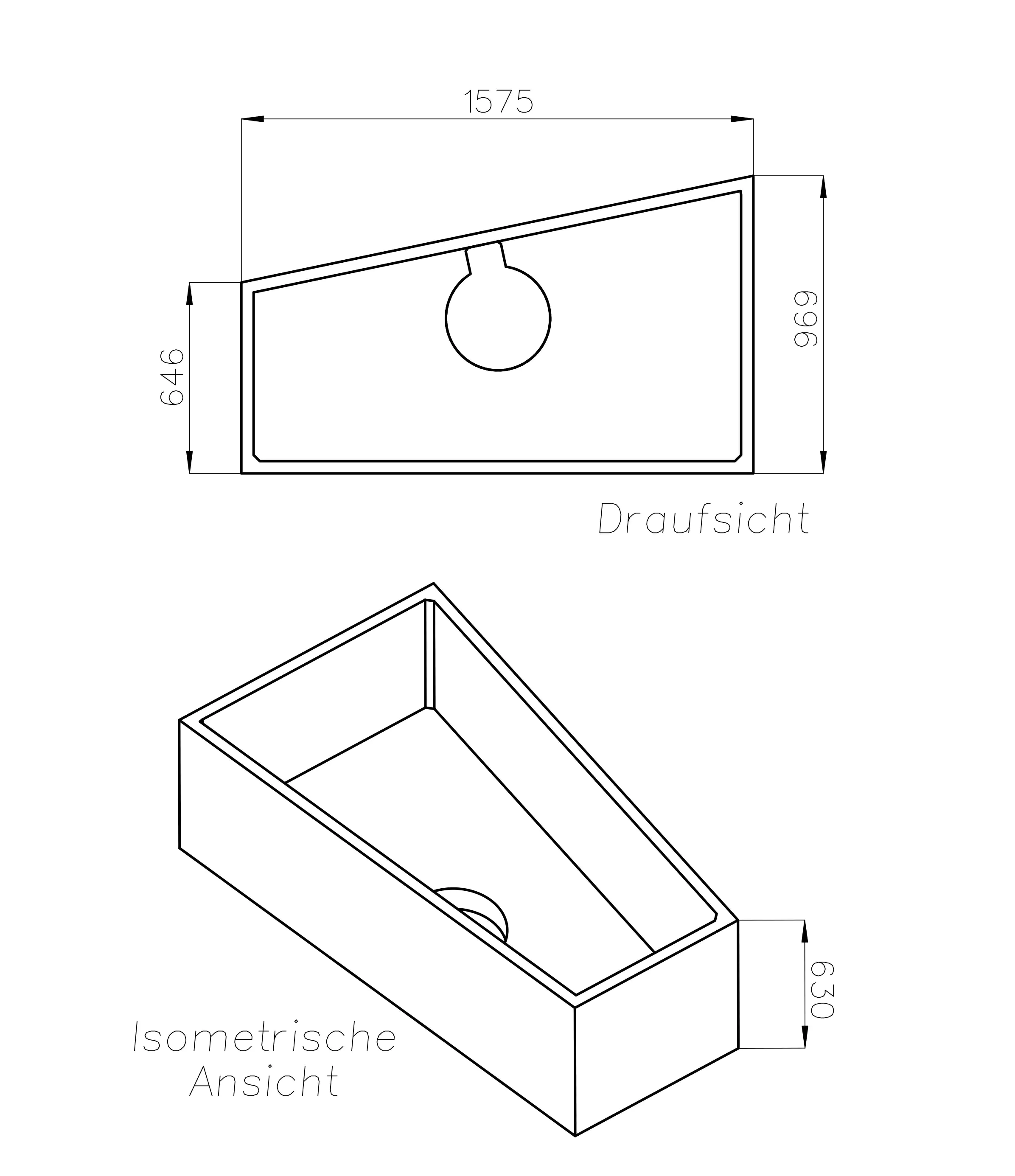 Ottofond Wannenträger Galia I 1575 x 969 mm