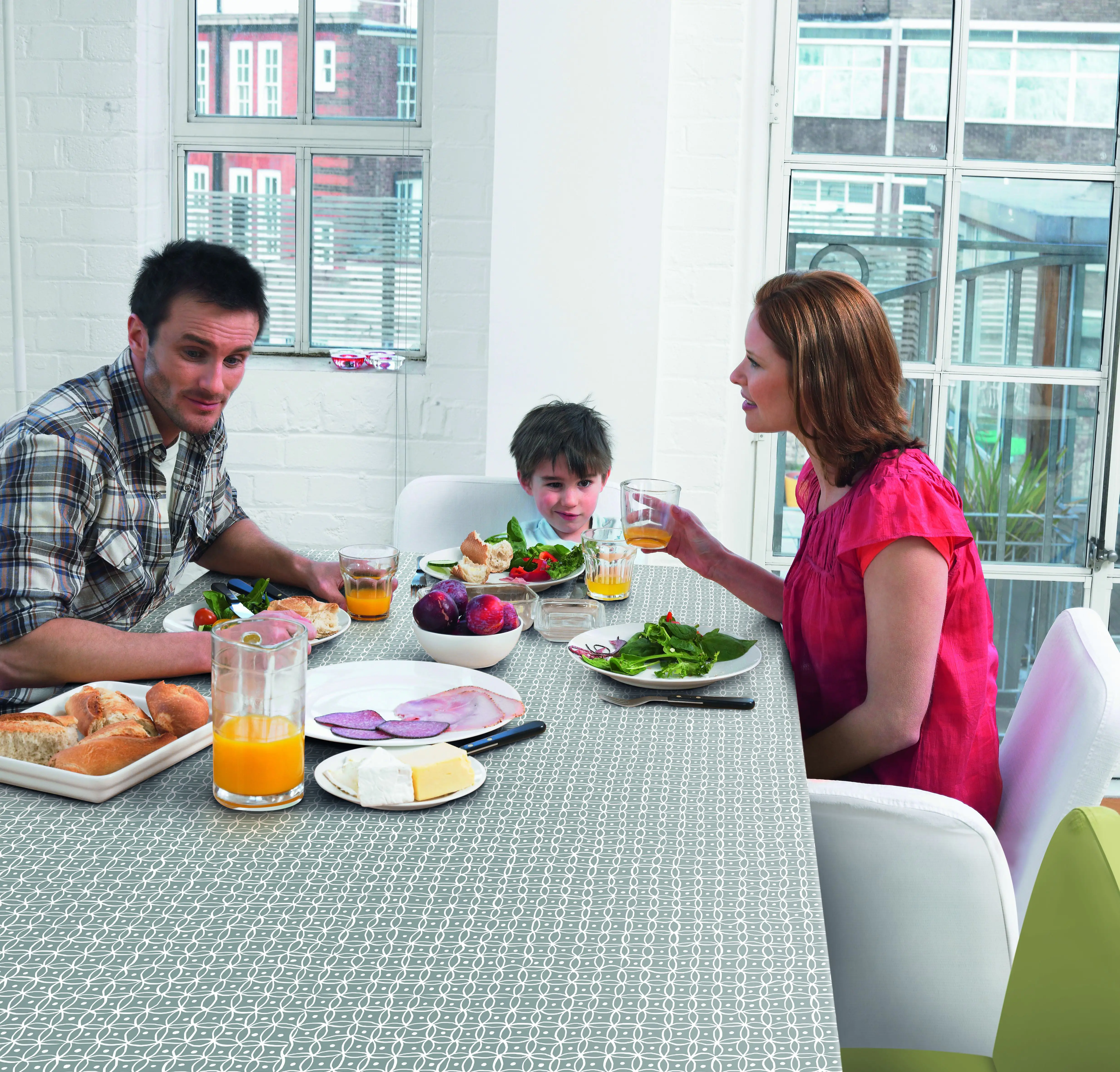 d-c-table Tischbelag Manhattan Namika grau, 140 cm