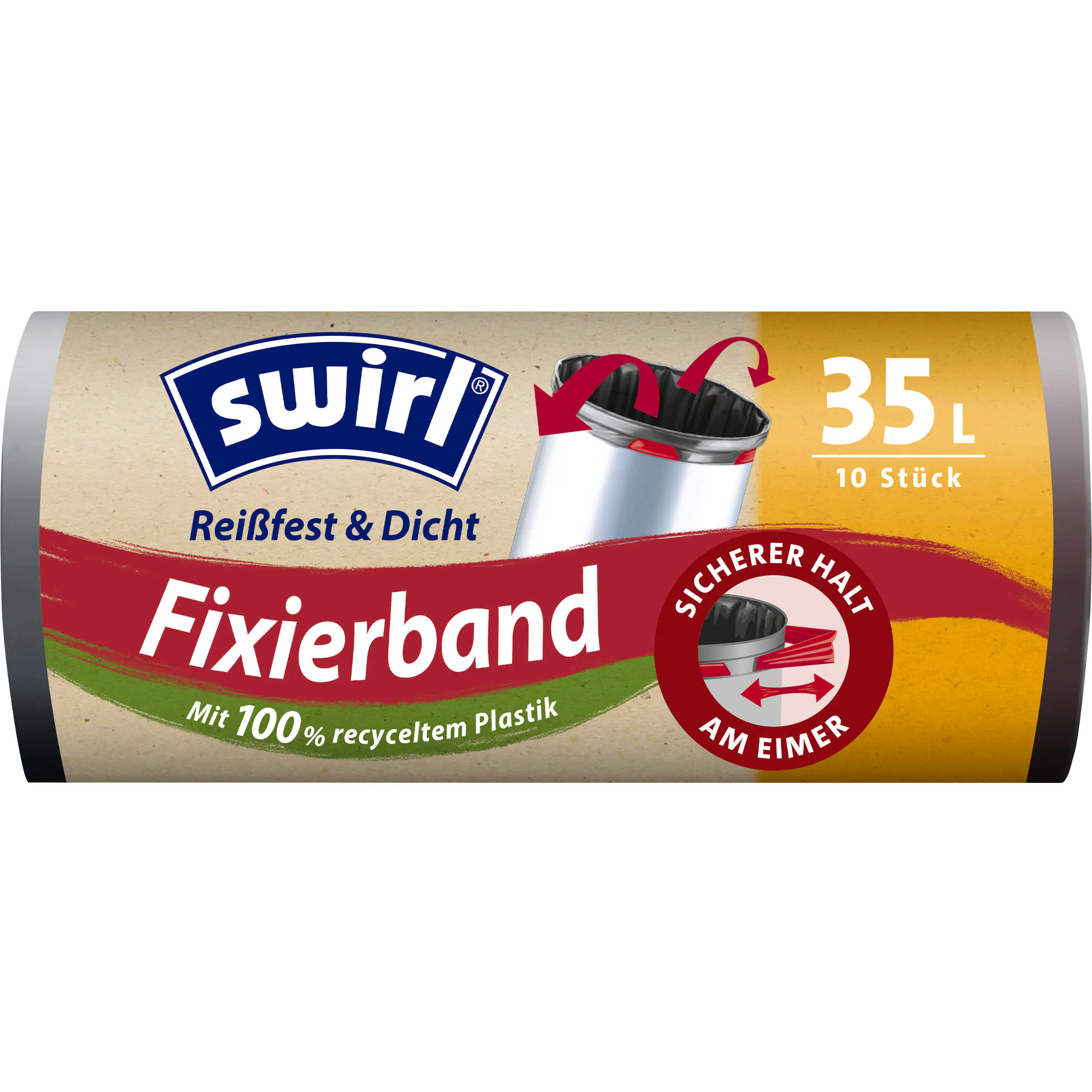 Swirl® Fixierband-Müllbeutel 35 L Reißfest & Dicht