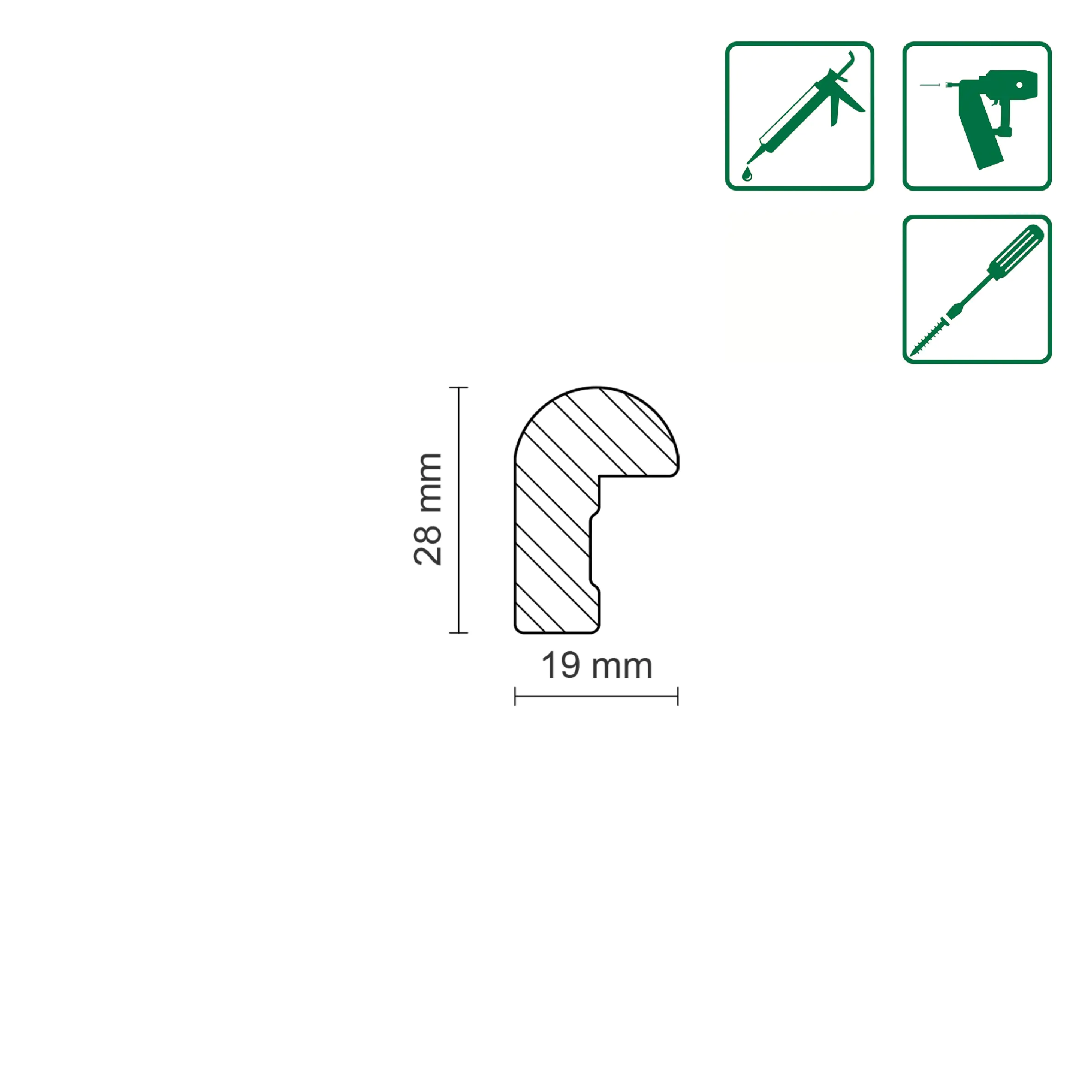 FN Neuhofer Profilleiste SF291 240 cm 28 x 19 mm Fichte/Kiefer